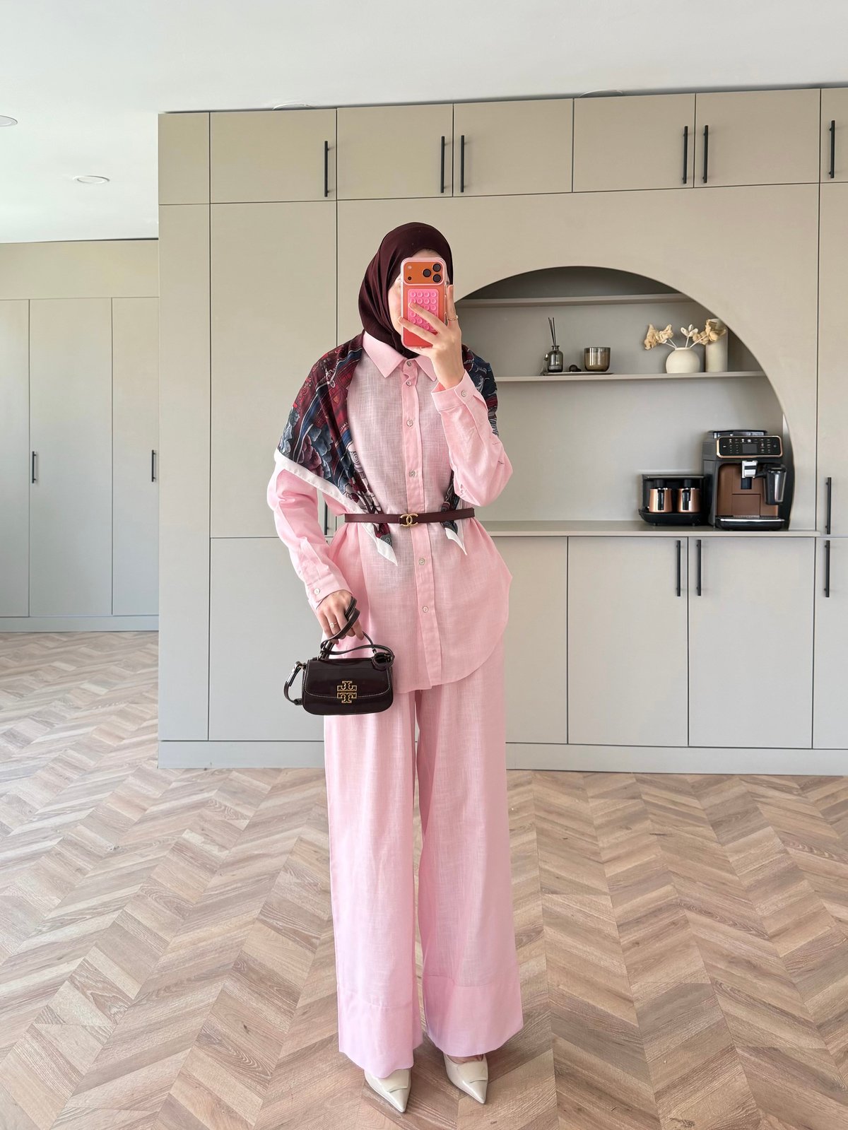 Miori Keten Pantolonlu Takım Pembe (3146)