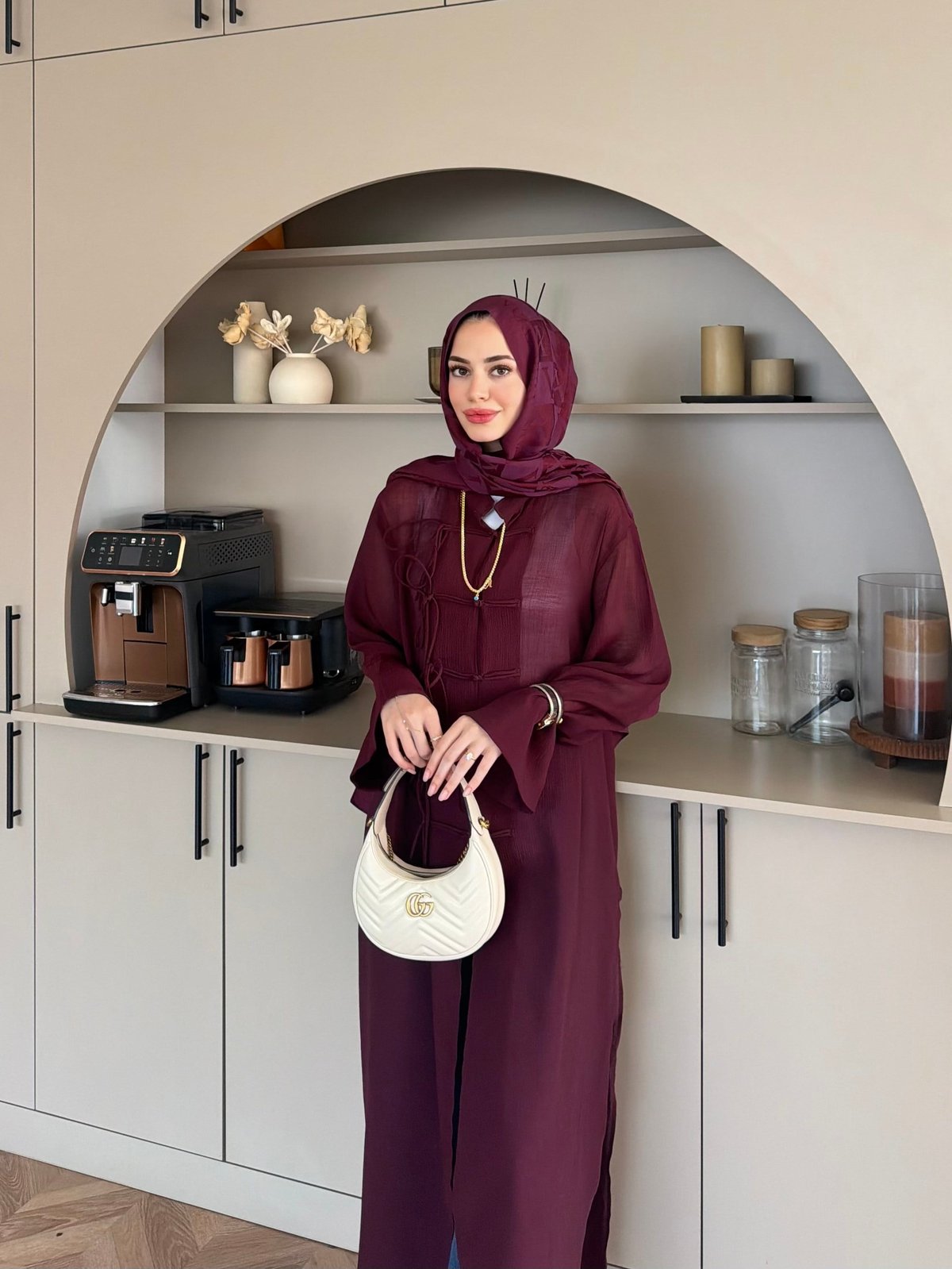 Mivera Yırtmaçlı Bluz/Kimono Bordo (4538)
