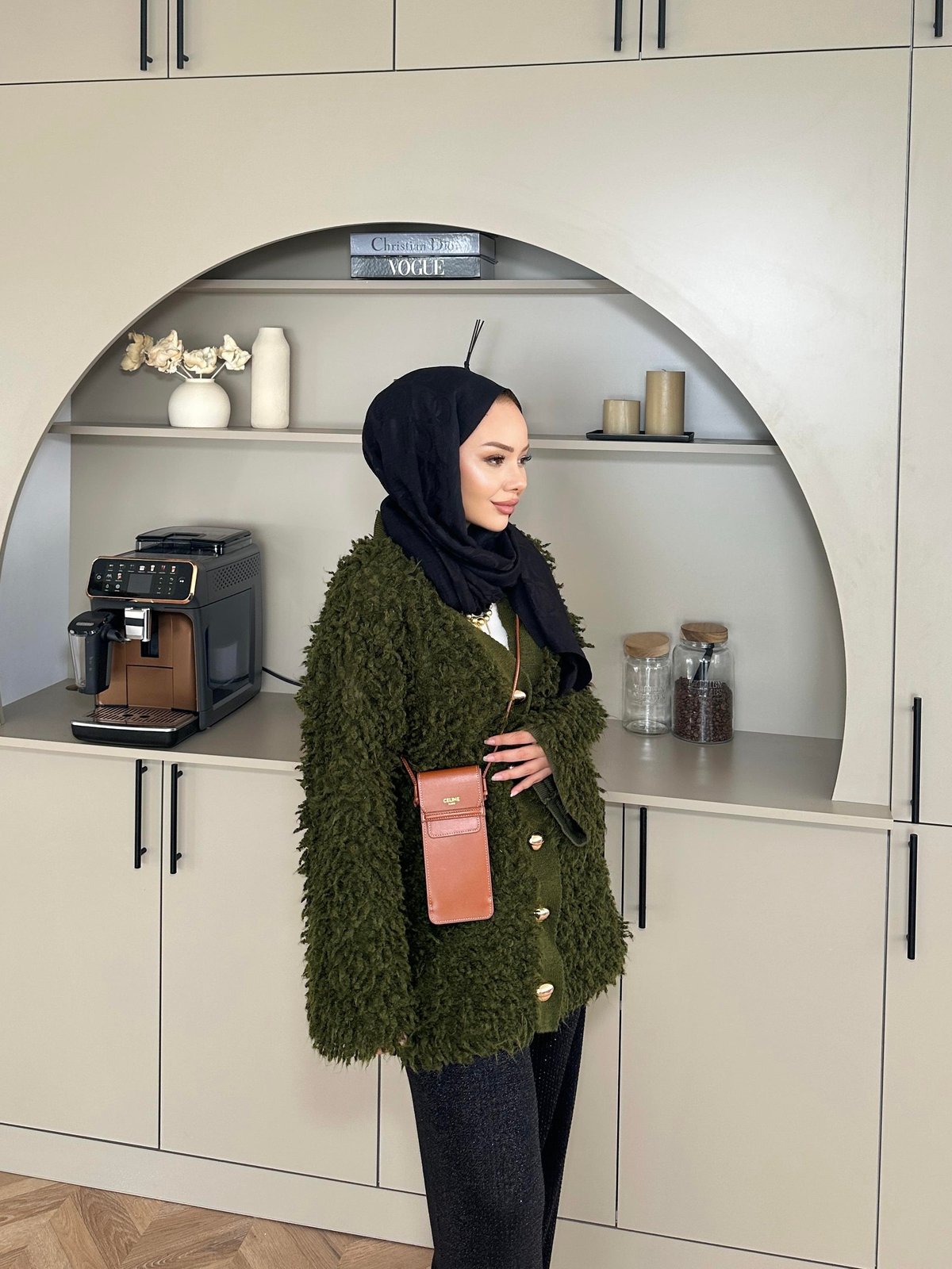 Moira Sakallı Hırka Haki