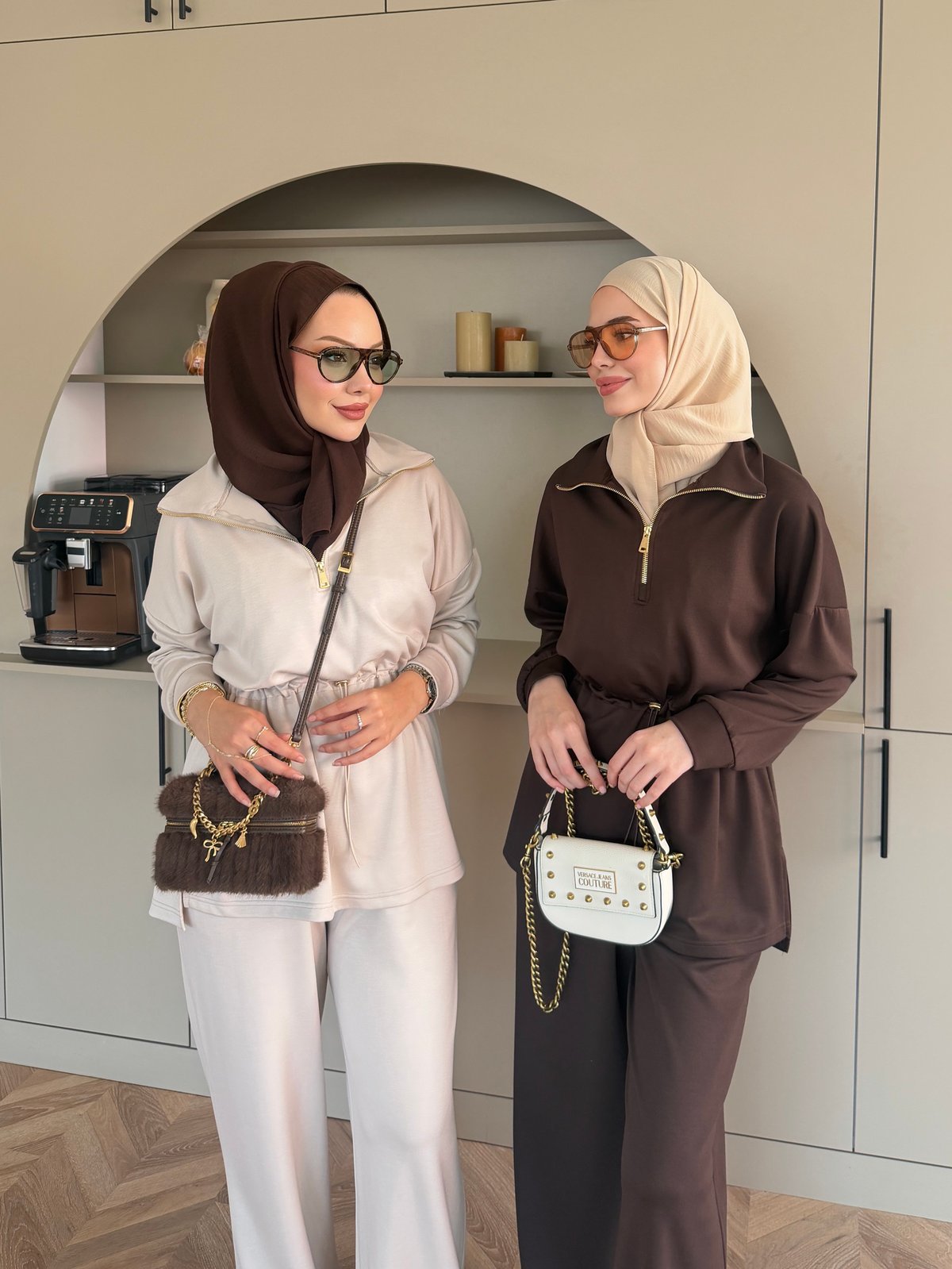 Moka Beli Büzgülü Oysh Takım Bej (2384)