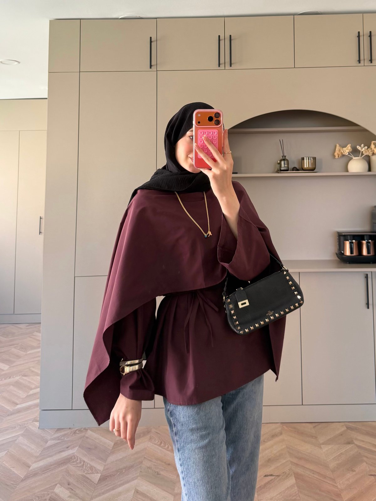 Motto Pelerin Yakalı Bluz Bordo (4506)