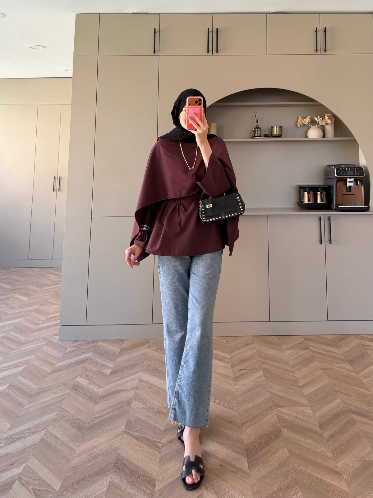 Motto Pelerin Yakalı Bluz Bordo (4506)