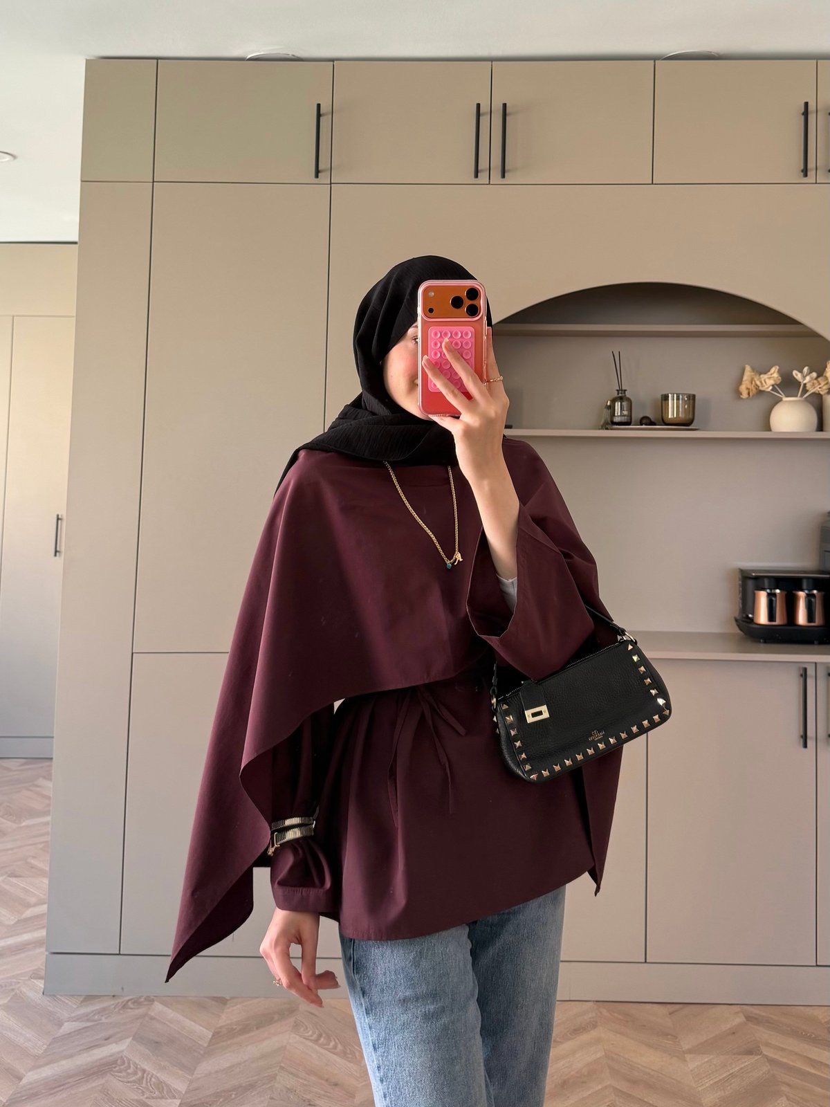 Motto Pelerin Yakalı Bluz Bordo (4506)