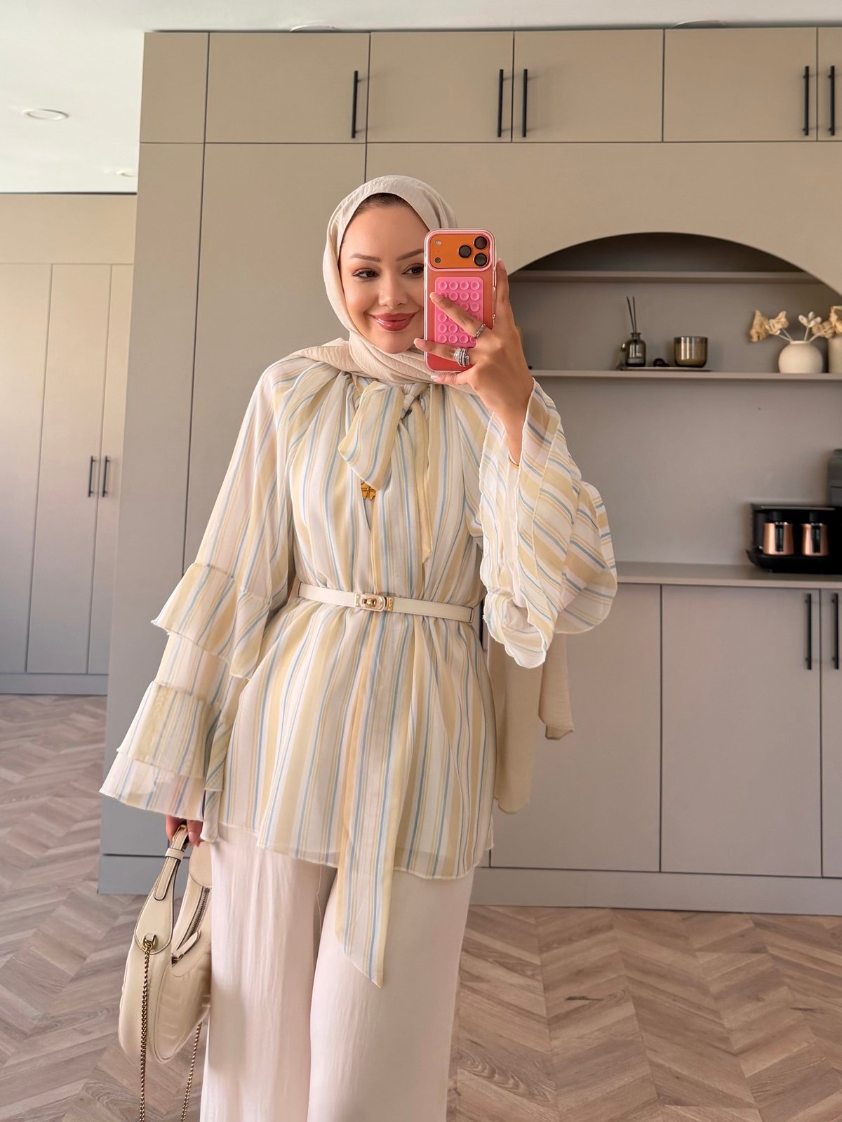 Nacre Çizgili Bluz Butteryellow 