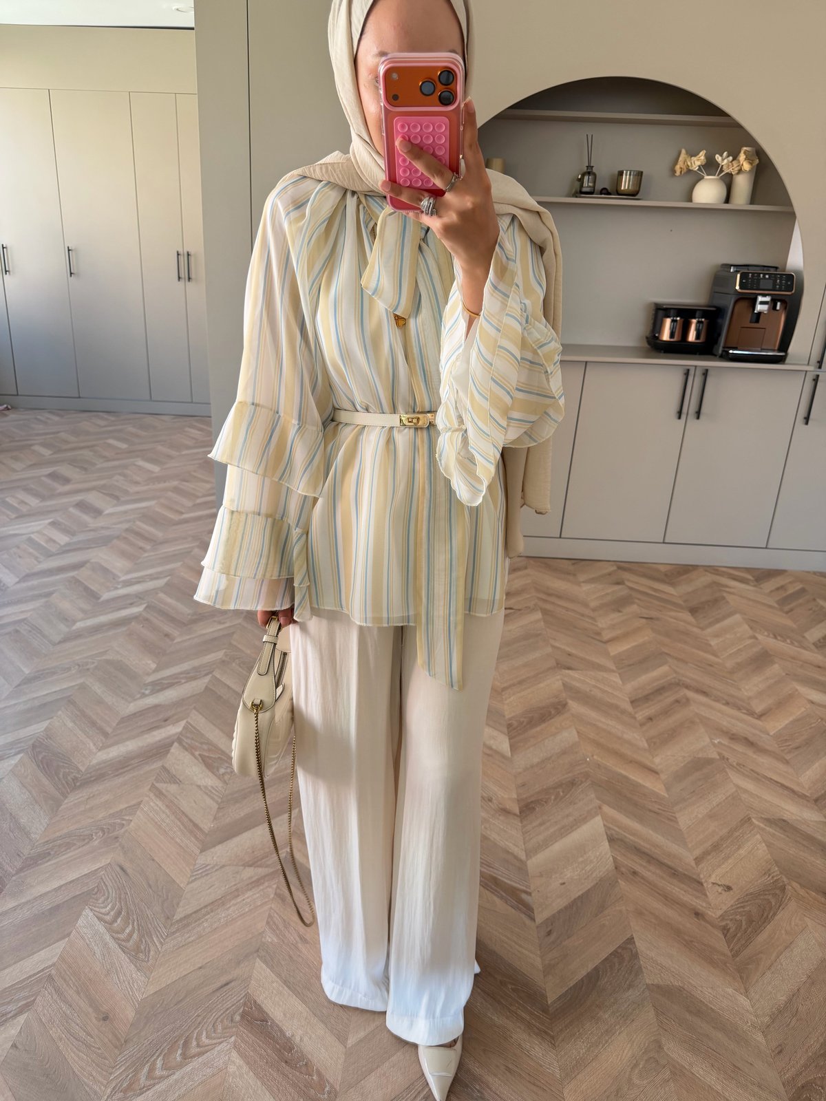 Nacre Çizgili Bluz Butteryellow 