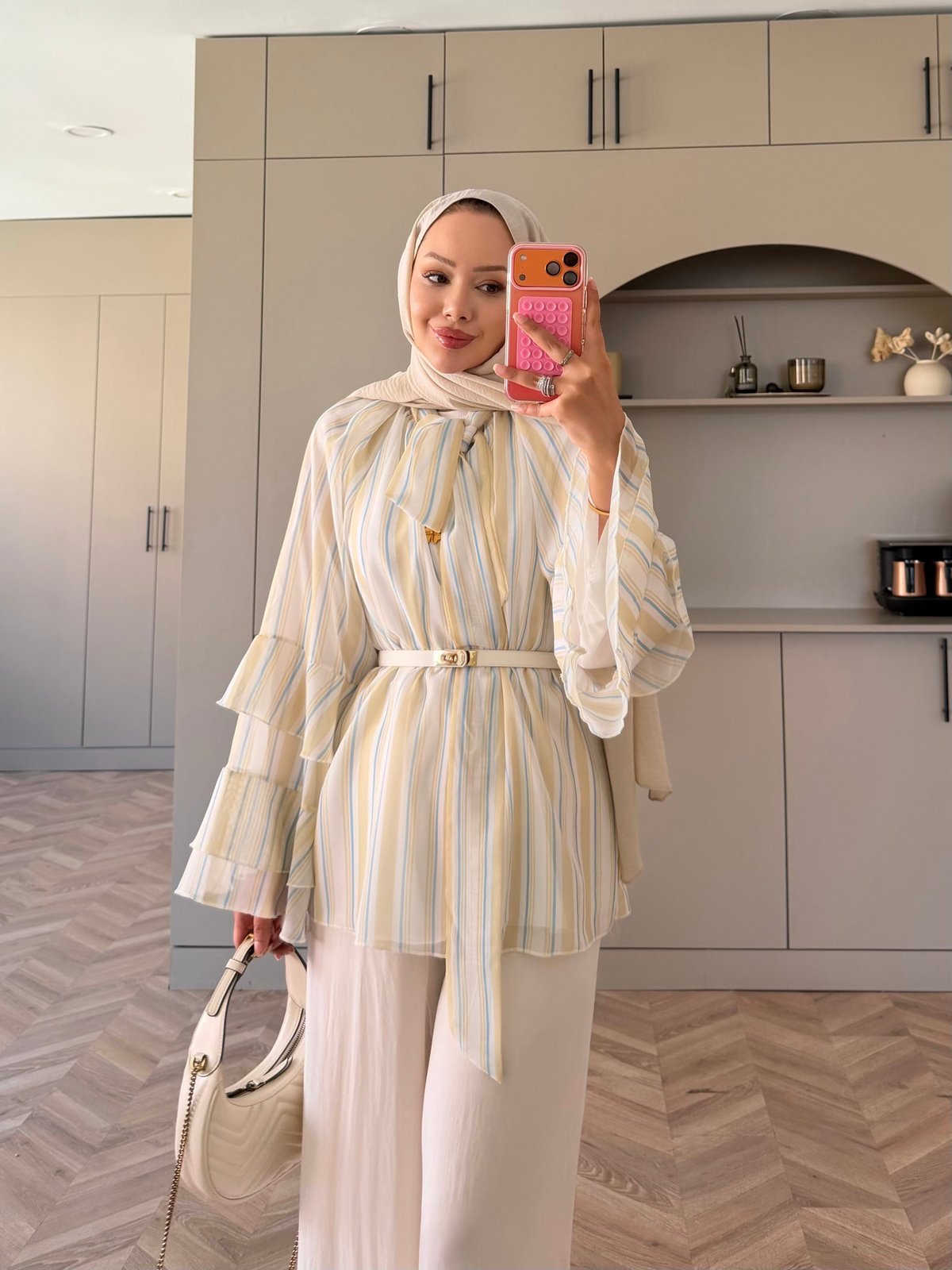 Nacre Çizgili Bluz Butteryellow 