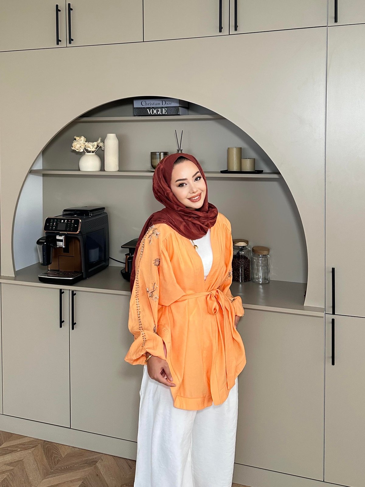 Nakışlı Kimono Turuncu