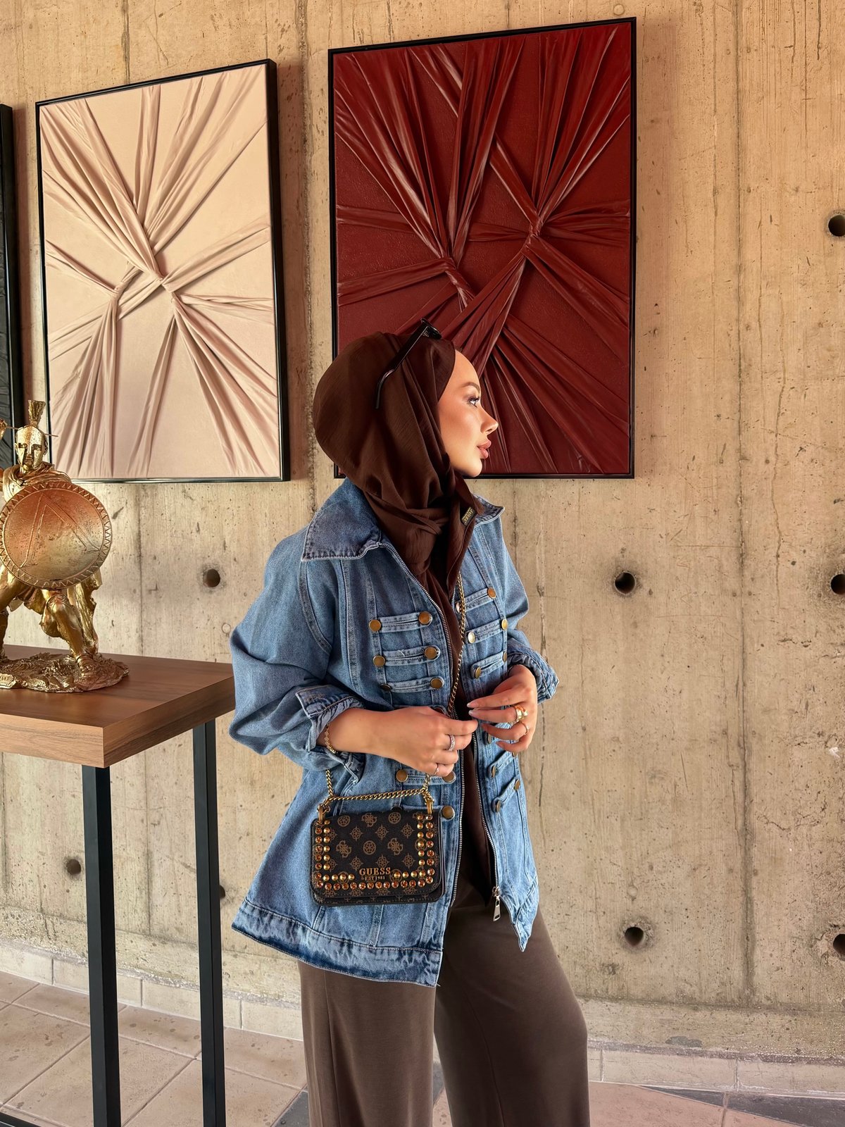 Neris Çin Kapama Detaylı Kot Ceket Açık Mavi (0725)