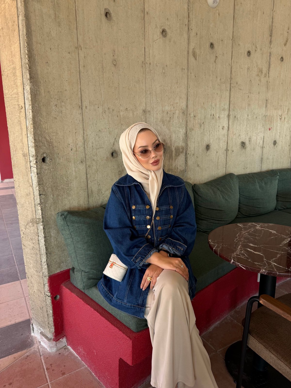 Neris Çin Kapama Detaylı Kot Ceket Açık Mavi (0725)