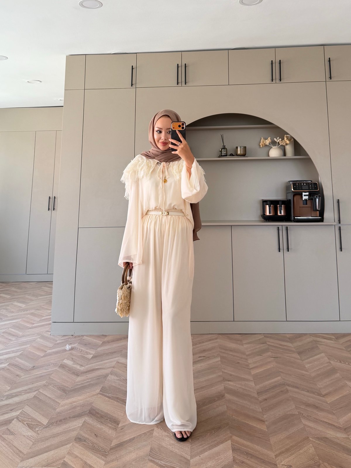 Necta Dantelli Pantolon Takım Bej (5808)