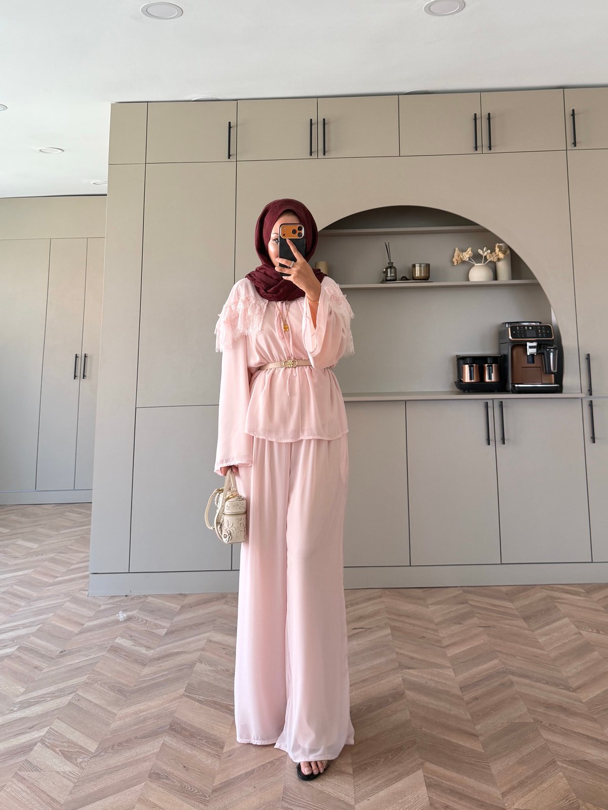 Necta Dantelli Pantolon Takım Pembe (5808)