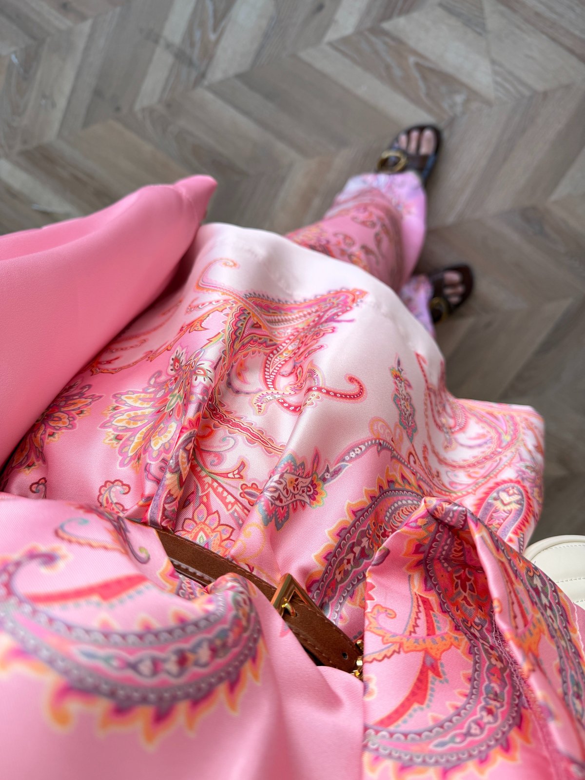 Nefes Çiçek Desenli Pantolonlu Takım Pembe (5823)