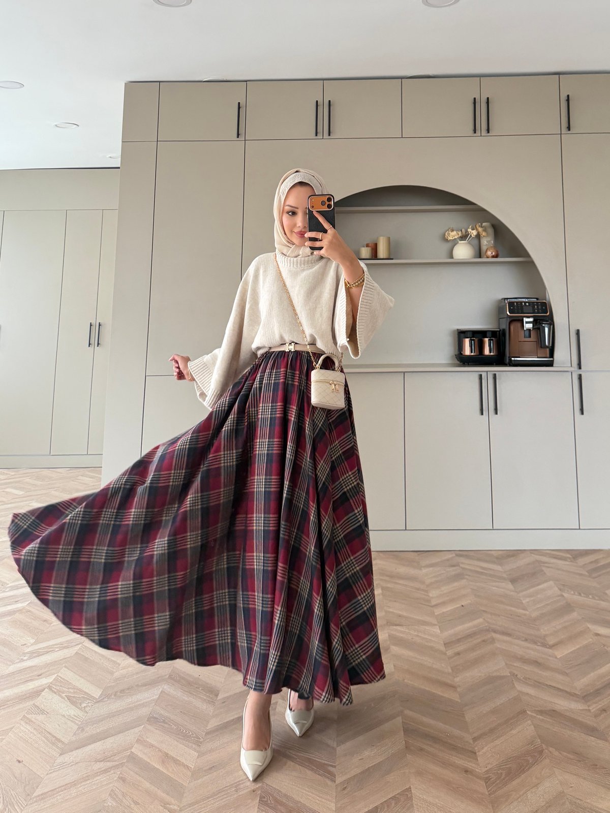 Niche Ekose Etek Desen 1 Bordo 