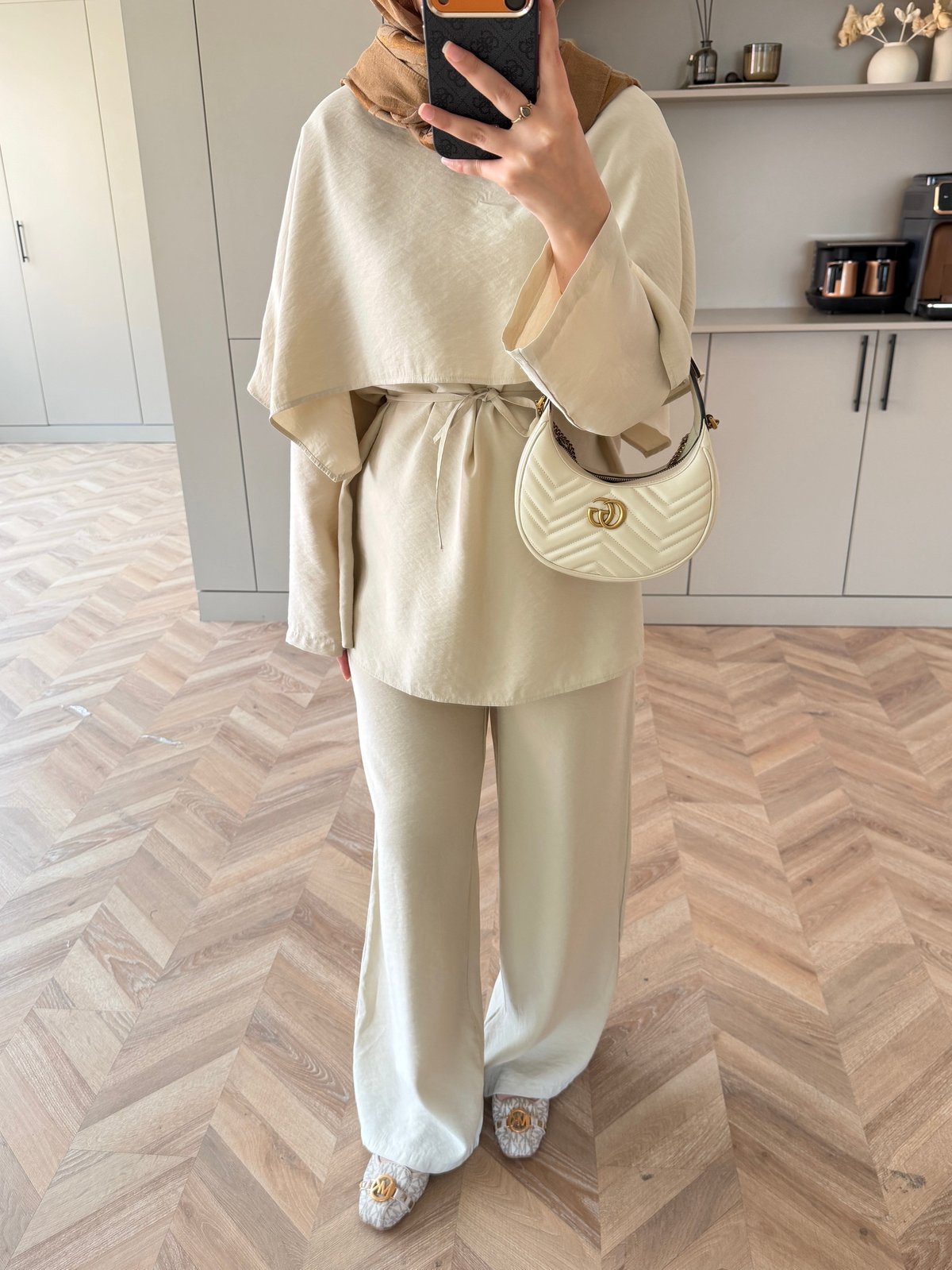 Nicole Modal Pantolonlu Takım Bej (1484)
