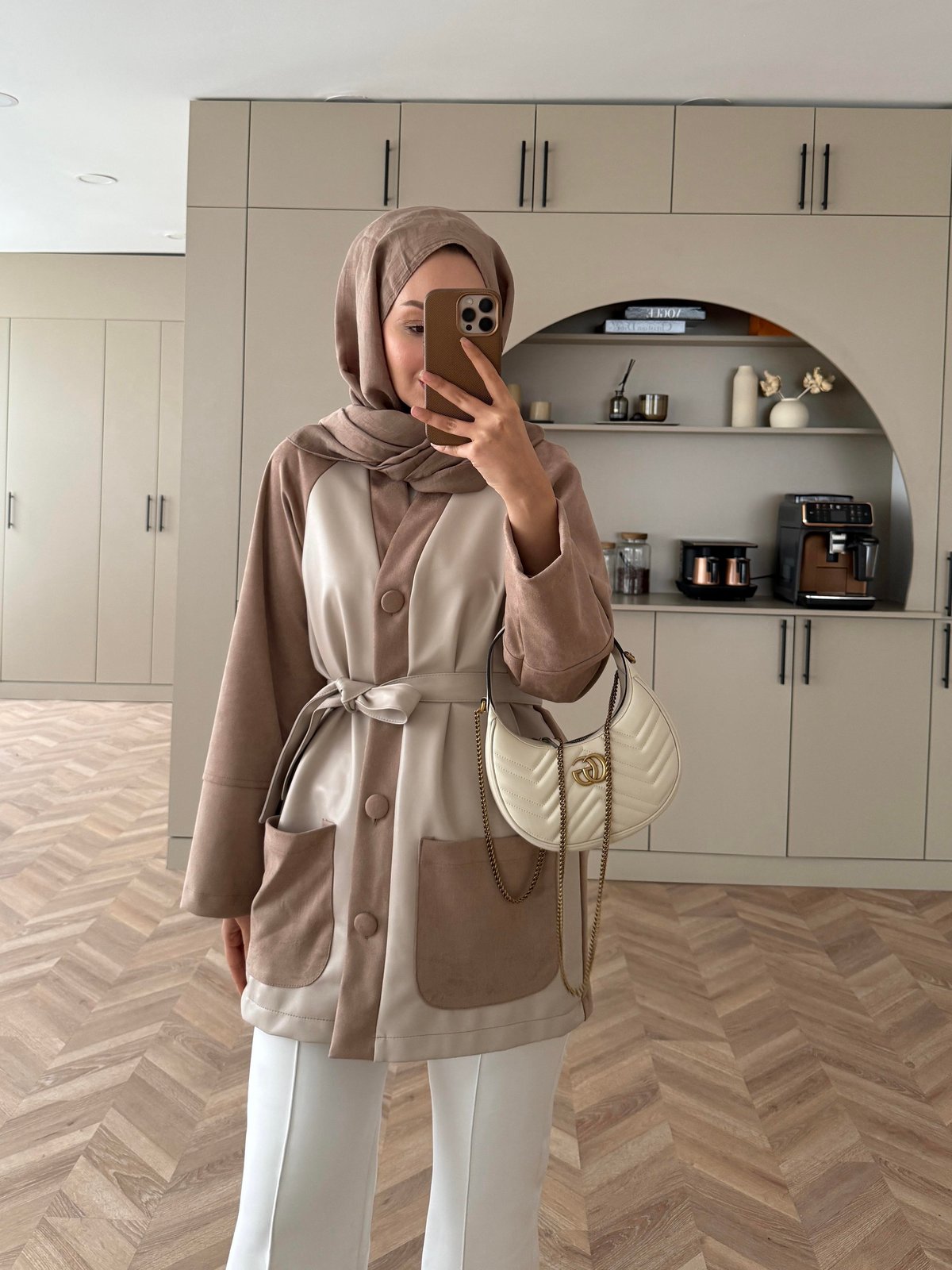 Noun Kontrast Süet Detaylı Hırka/Ceket