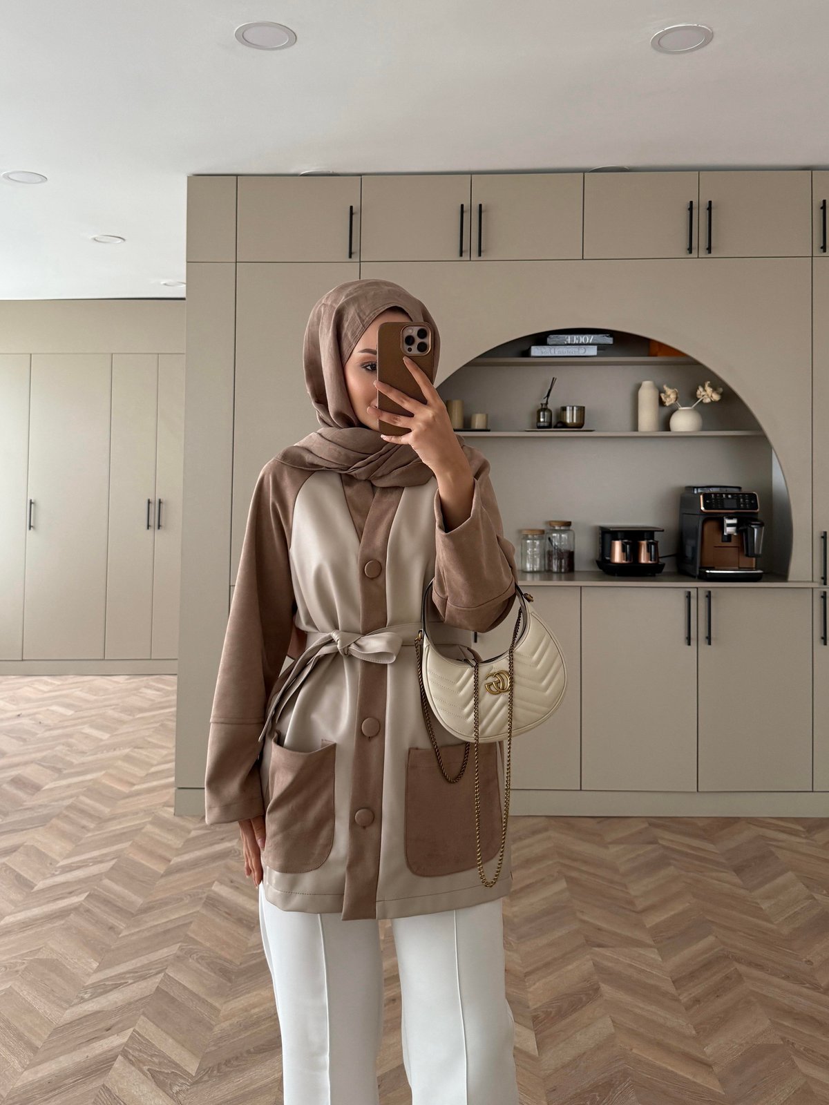 Noun Kontrast Süet Detaylı Hırka/Ceket