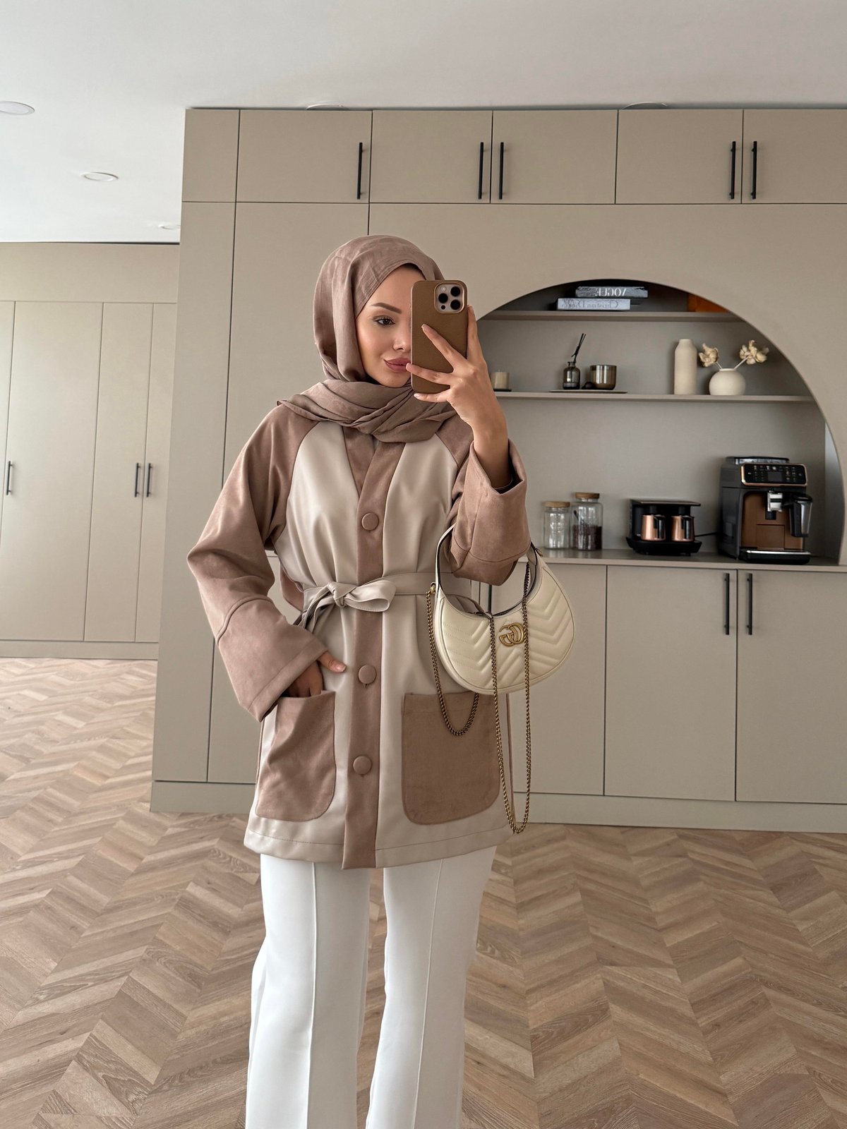 Noun Kontrast Süet Detaylı Hırka/Ceket