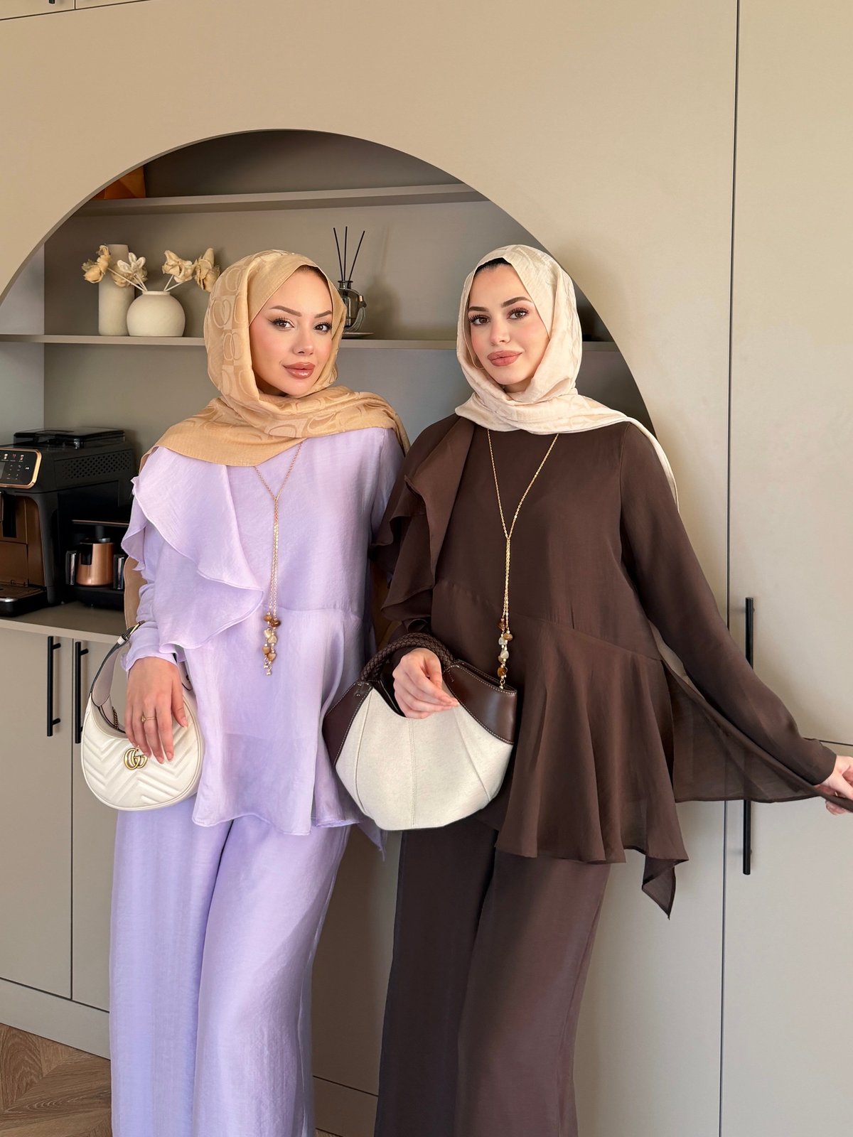 Noxa Fırfırlı Pantolonlu Takım Mor (26163)