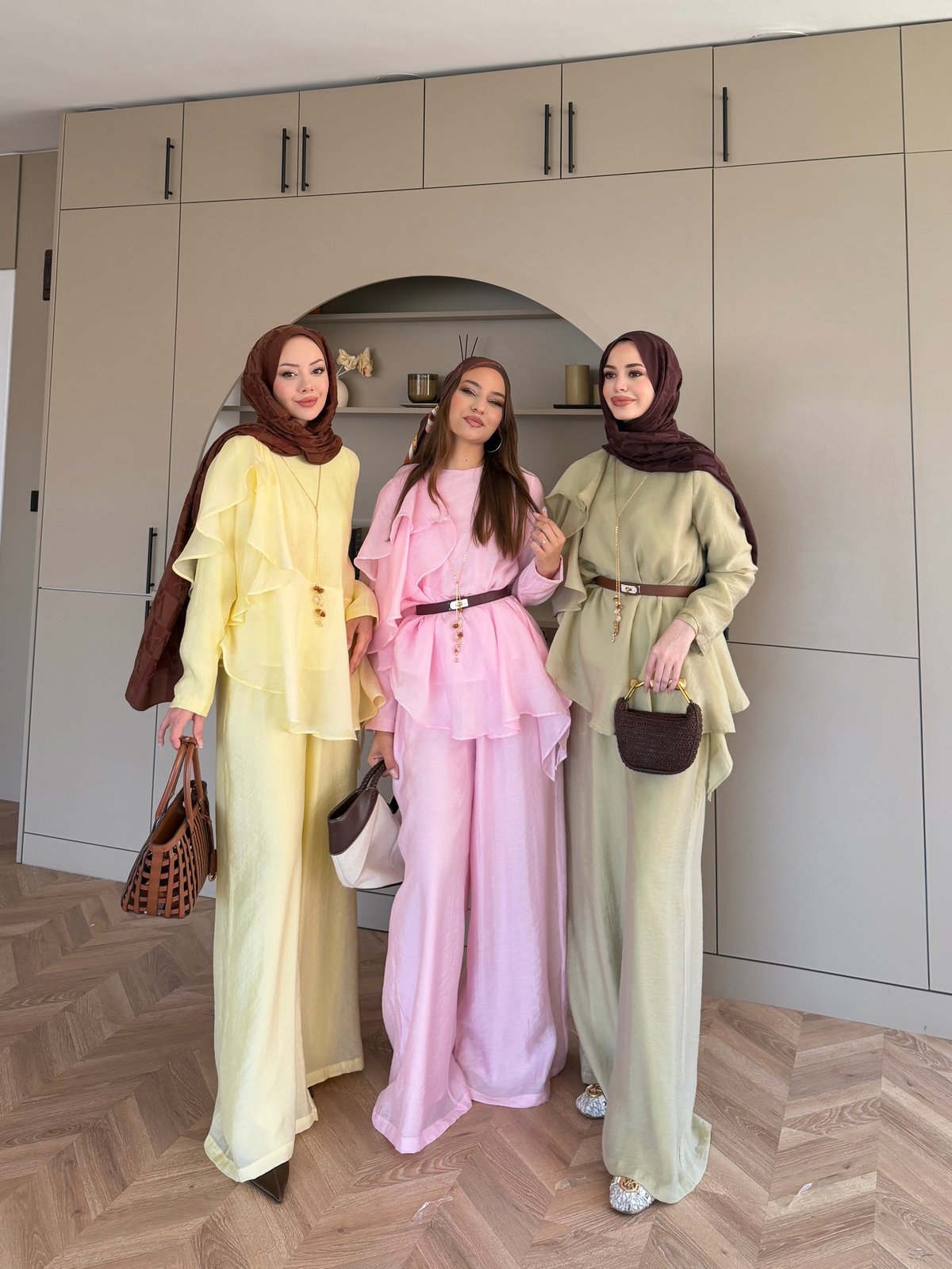 Noxa Fırfırlı Pantolonlu Takım Pembe (26163)