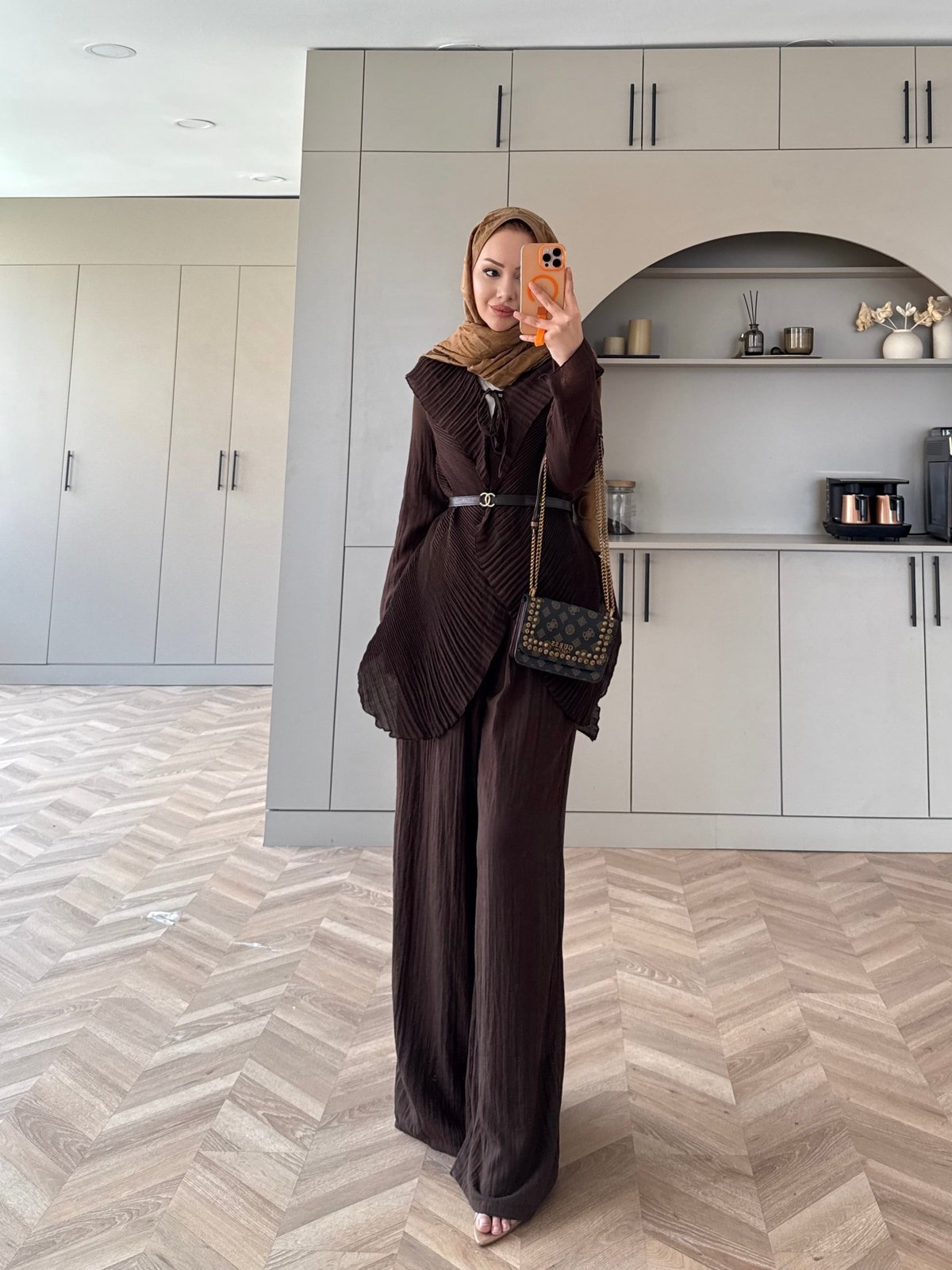 Ocea Korsaj Detaylı Takım Kahve (5804)