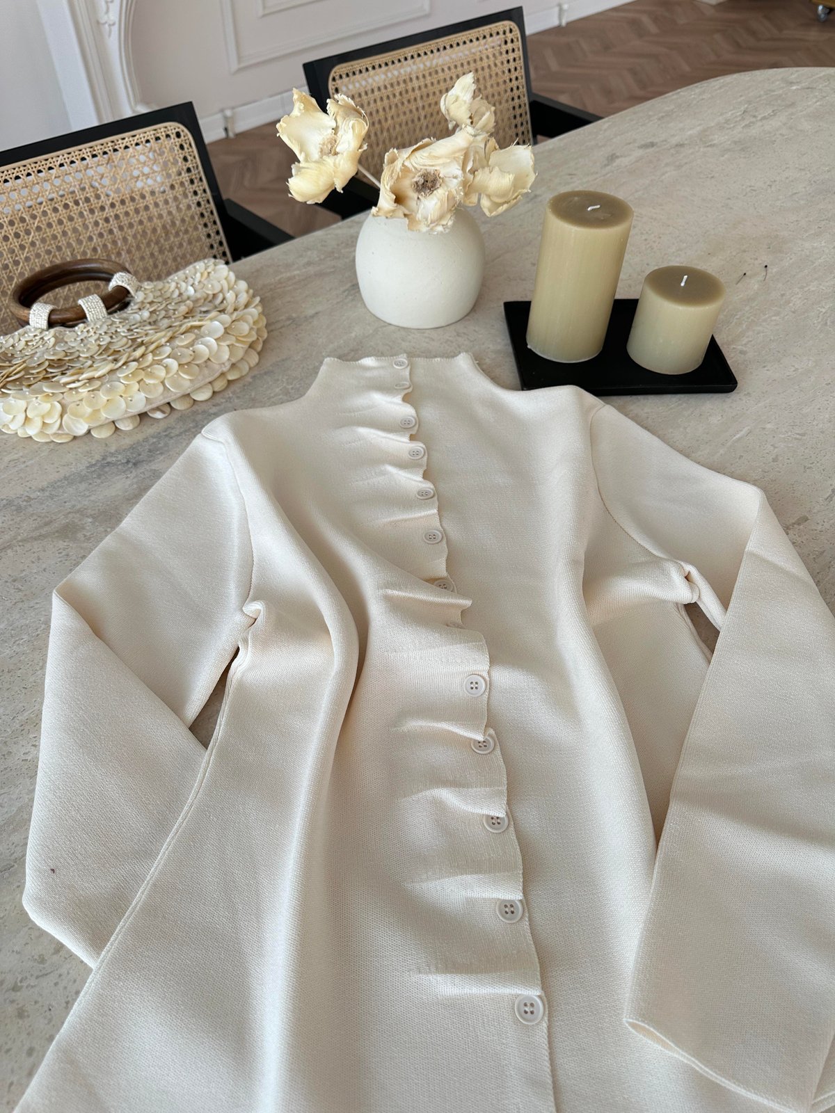 Odella Çelik Örme Hırka Bej