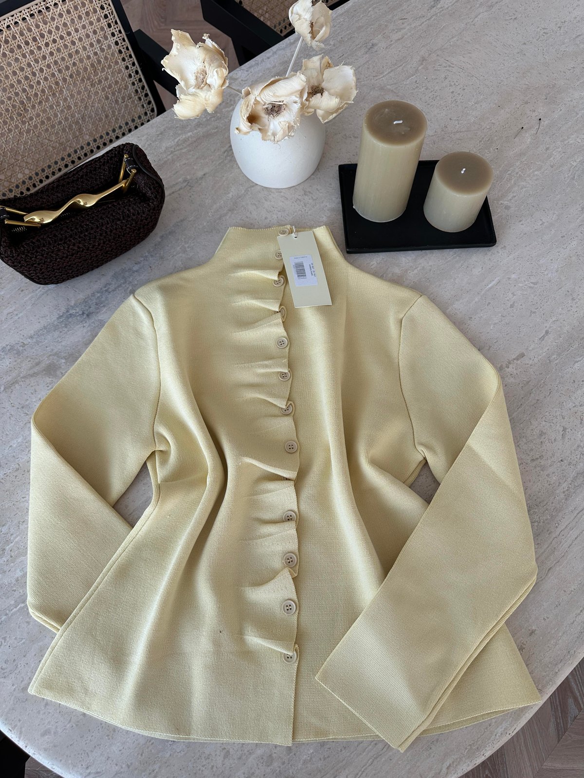 Odella Çelik Örme Hırka Sarı