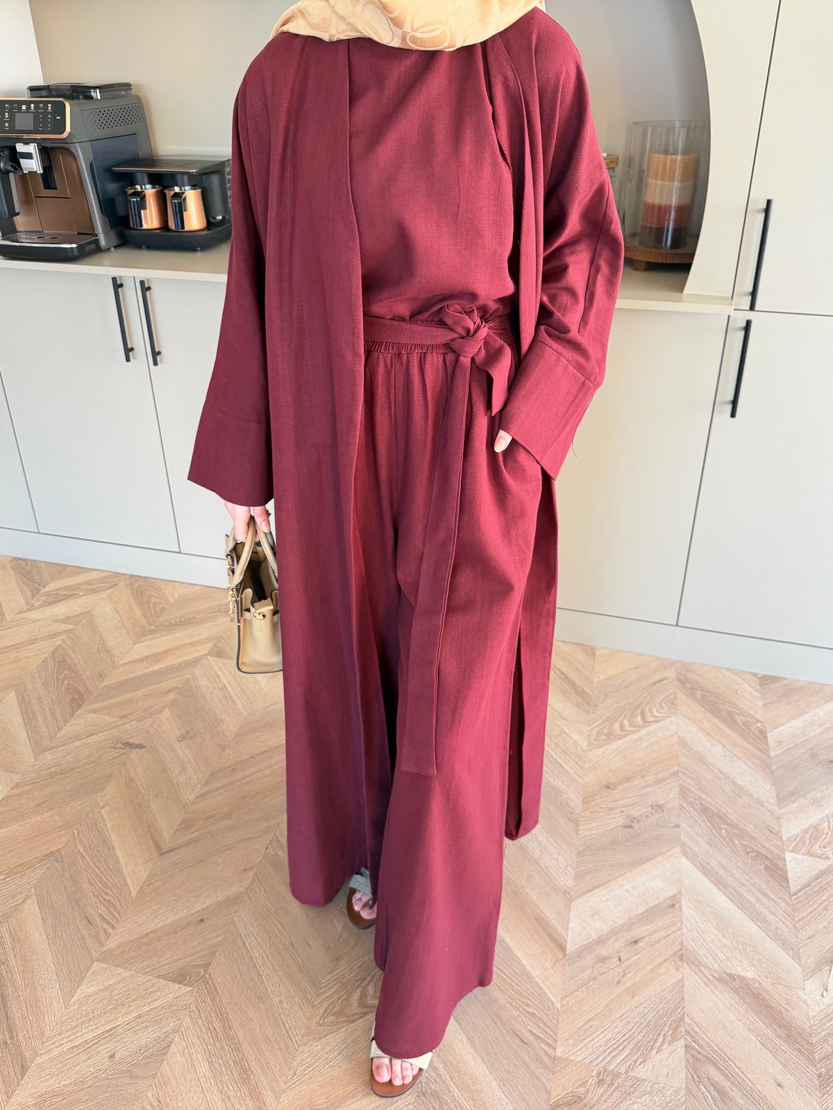Odessa Pantolonlu Kimono Takım Bordo (4518)