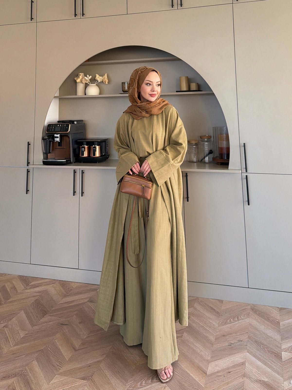 Odessa Pantolonlu Kimono Takım Yağ Yeşili (4518)