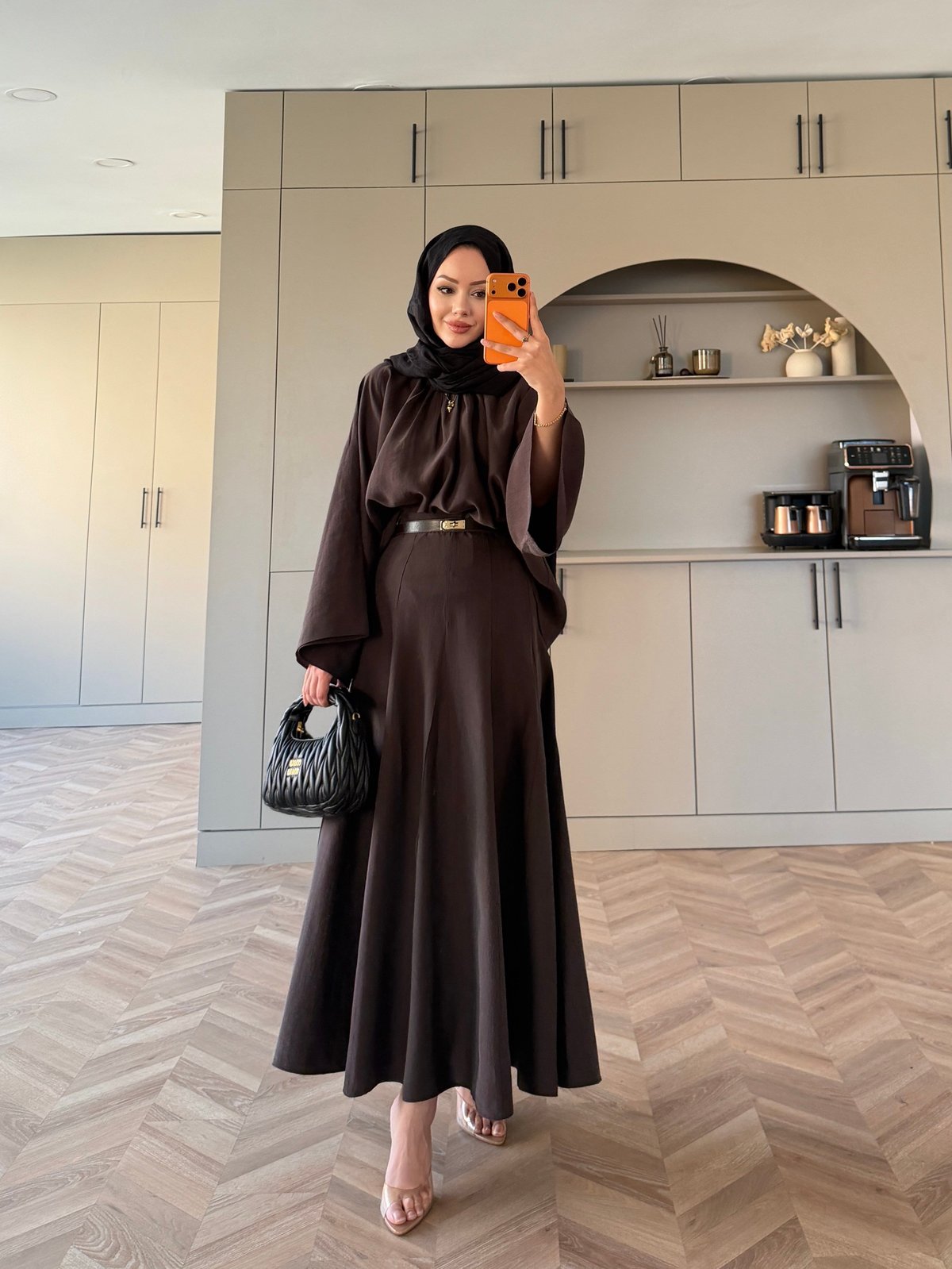 Olive Etekli Takım Kahve (7151)