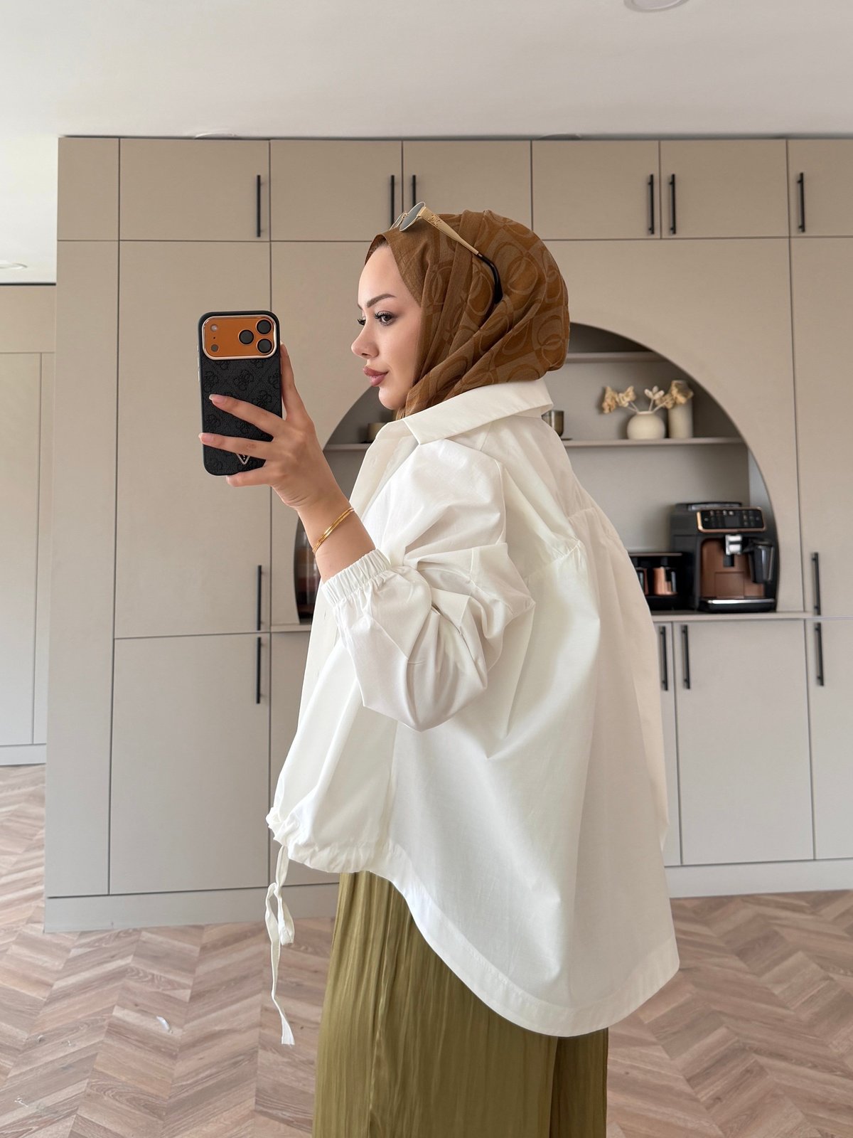 Mireya Bağlama Detaylı Gömlek Beyaz (4530)