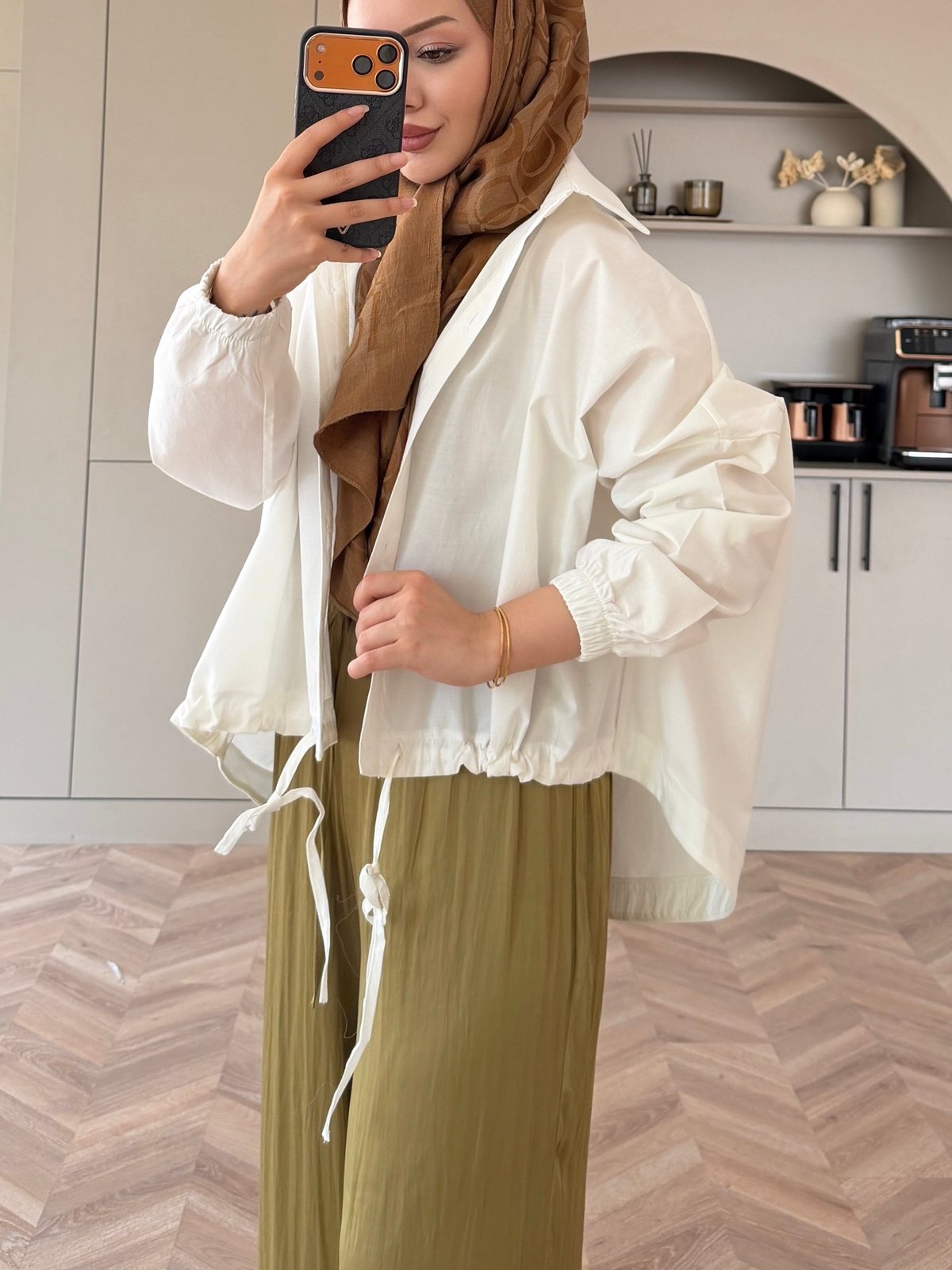 Mireya Bağlama Detaylı Gömlek Beyaz (4530)