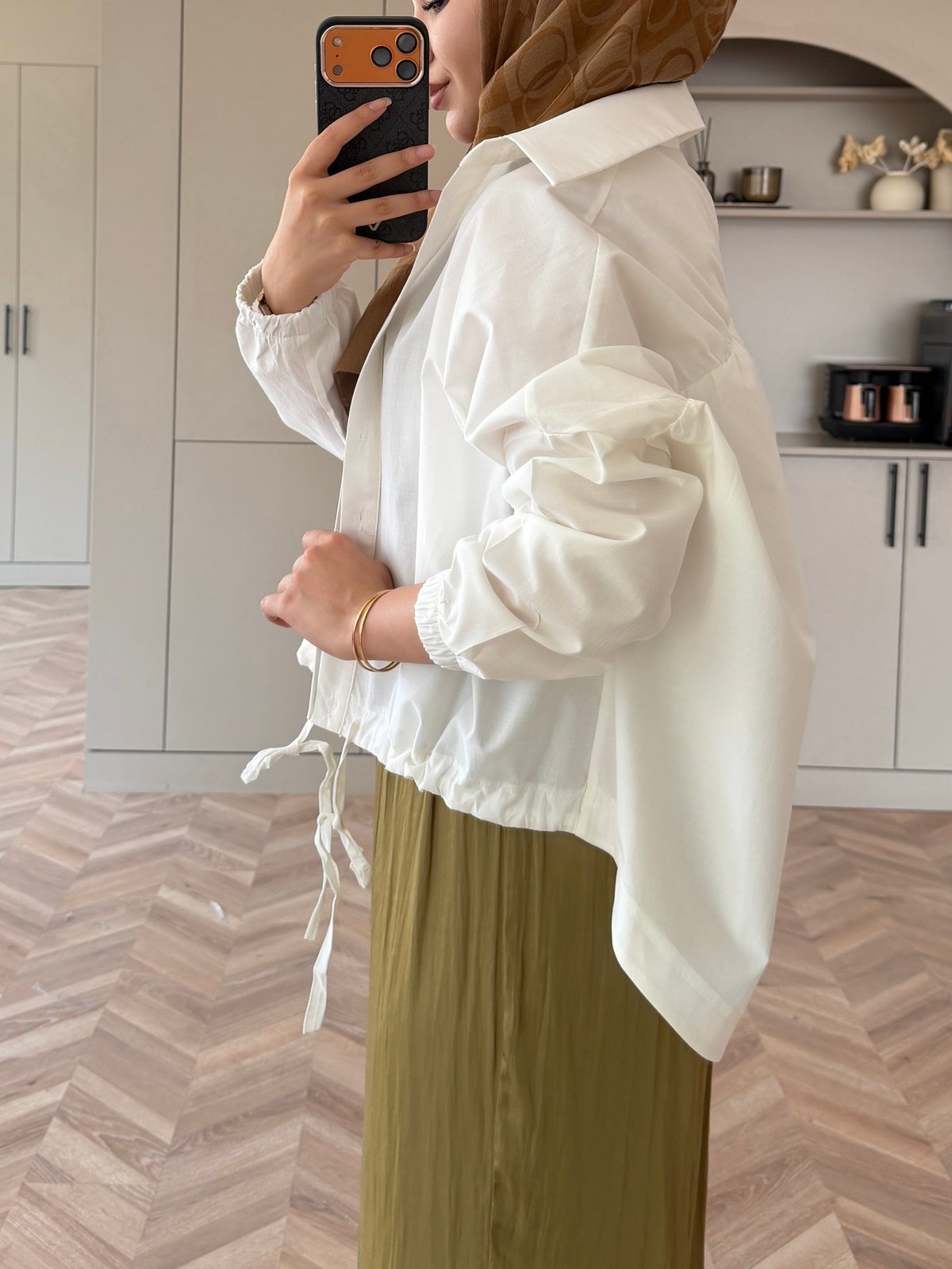 Mireya Bağlama Detaylı Gömlek Beyaz (4530)