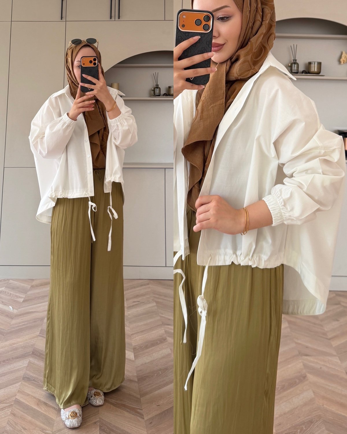 Mireya Bağlama Detaylı Gömlek Beyaz (4530)
