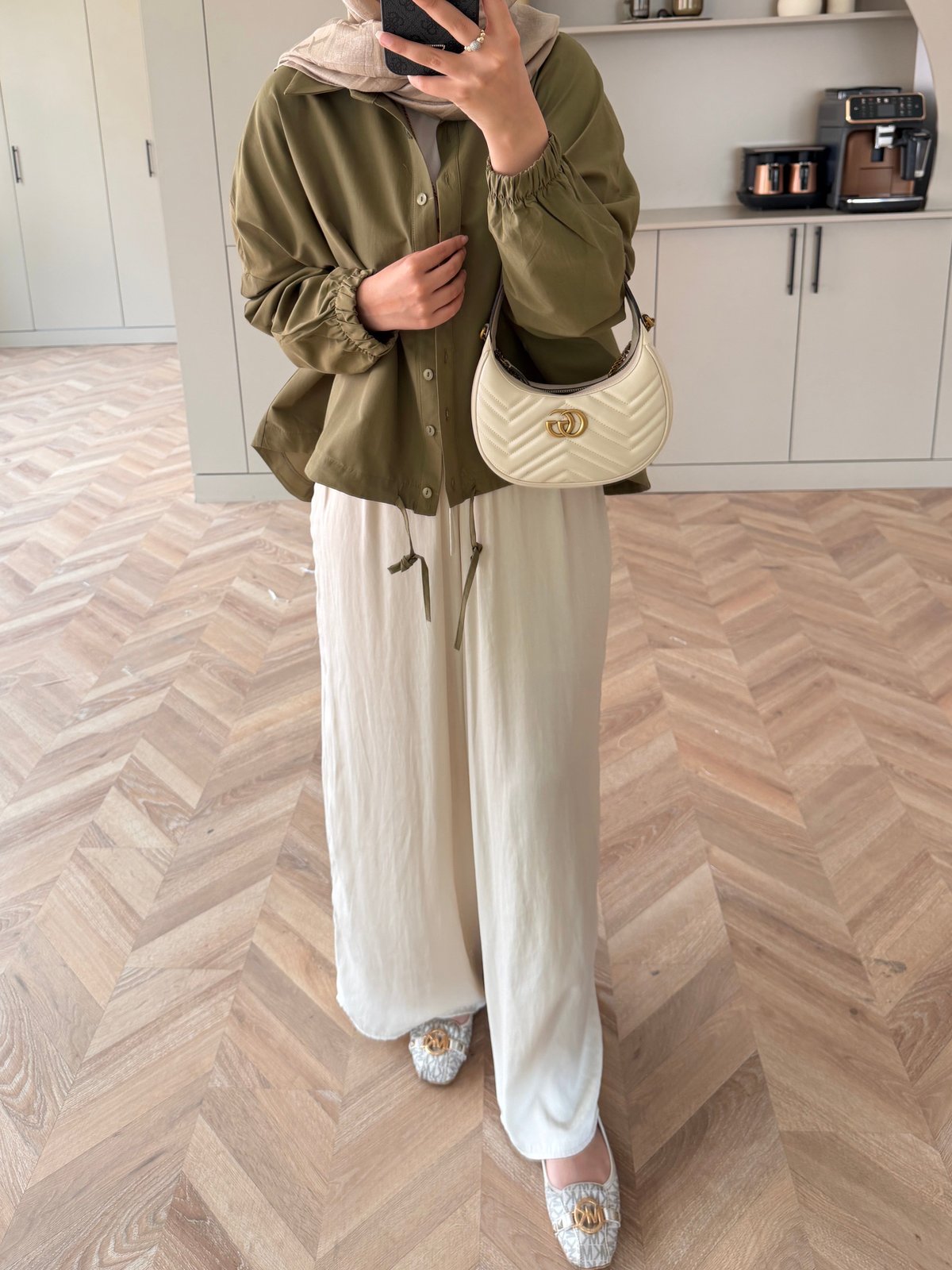 Oversize Büzgülü Gömlek Haki (4530)