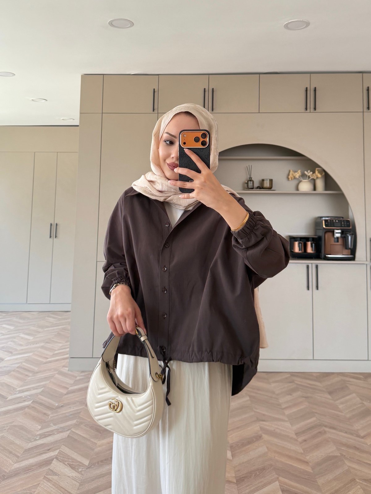 Mireya Bağlama Detaylı Gömlek Kahve (4530)