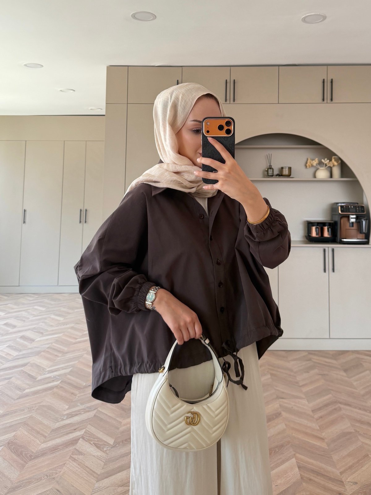 Mireya Bağlama Detaylı Gömlek Kahve (4530)