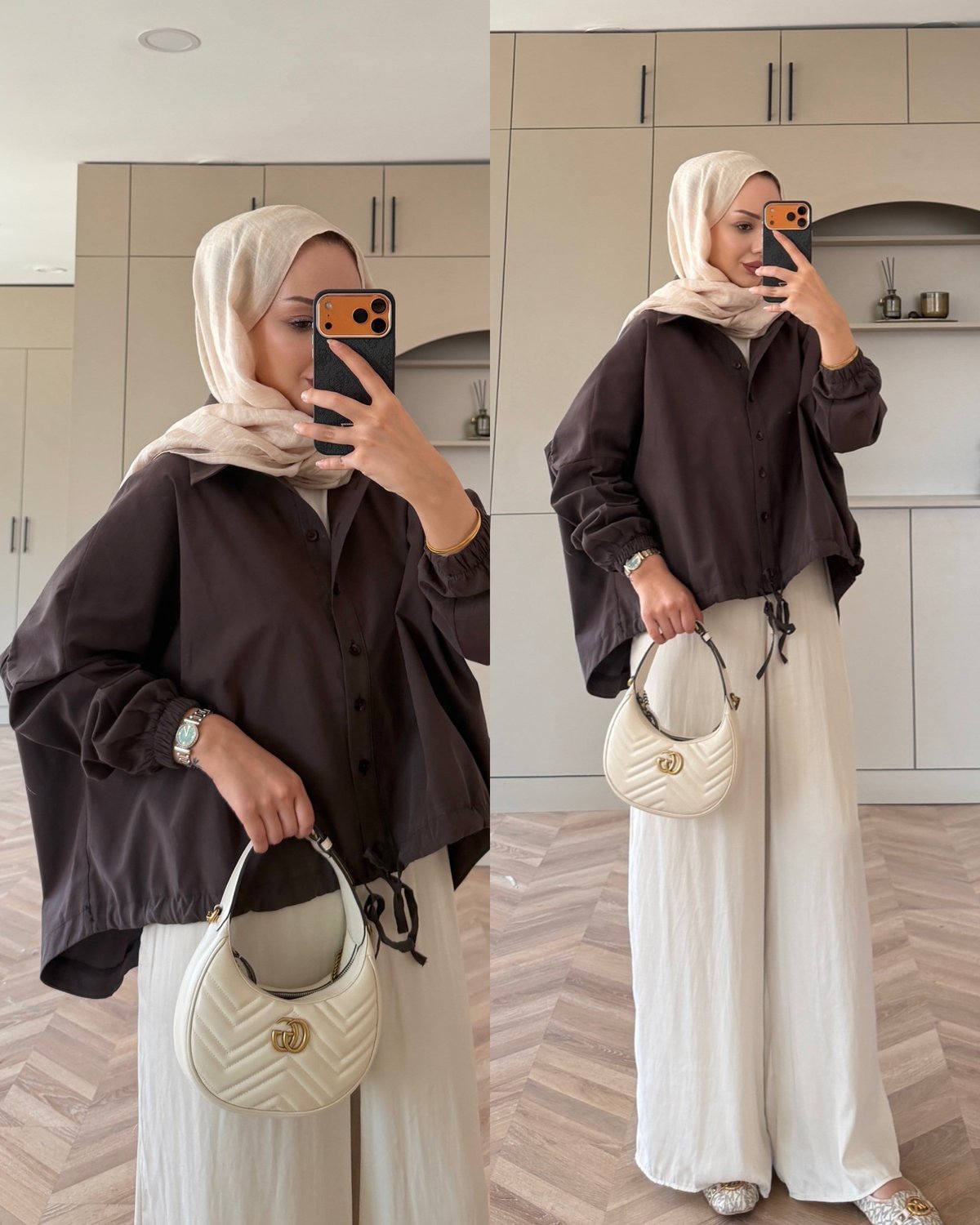Mireya Bağlama Detaylı Gömlek Kahve (4530)