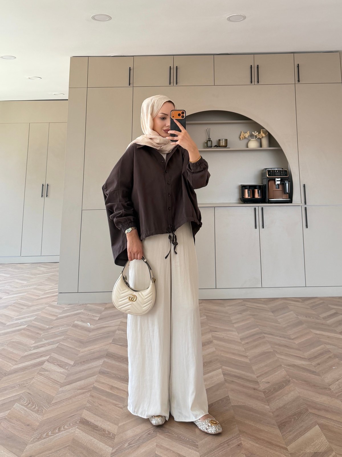Mireya Bağlama Detaylı Gömlek Kahve (4530)