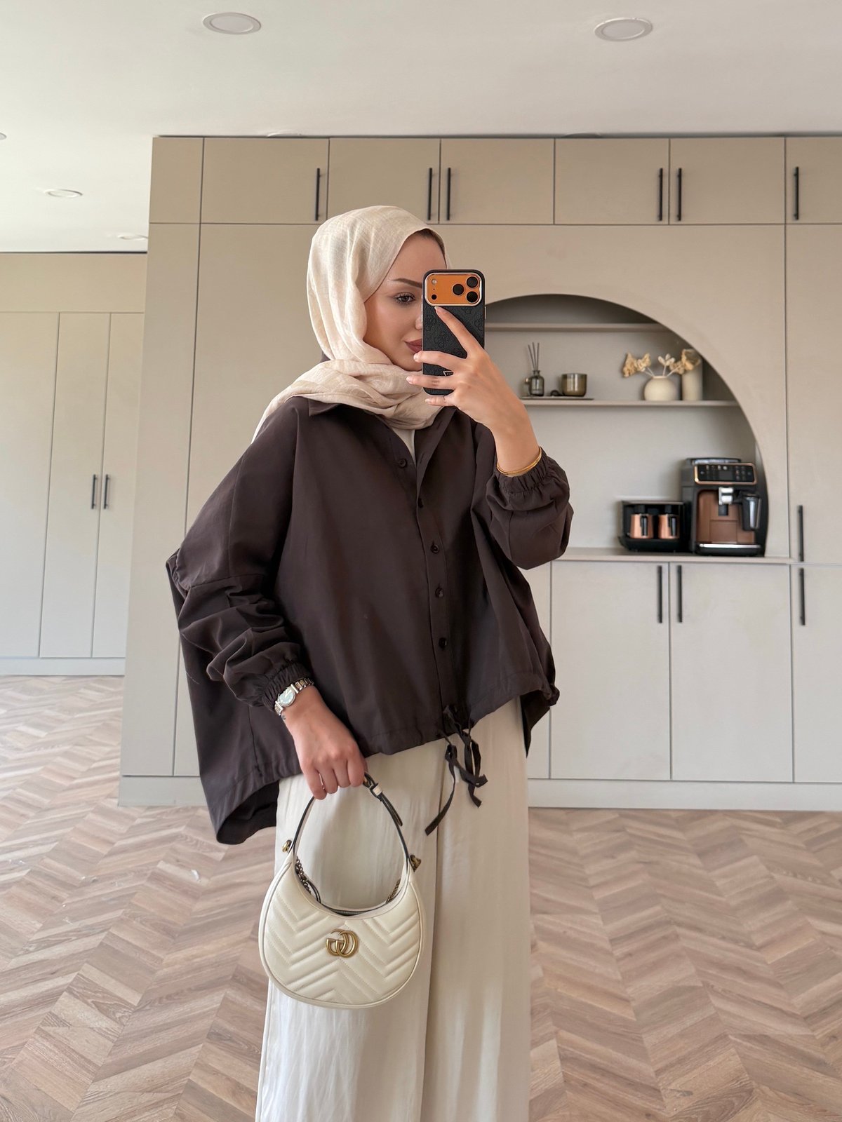 Mireya Bağlama Detaylı Gömlek Kahve (4530)