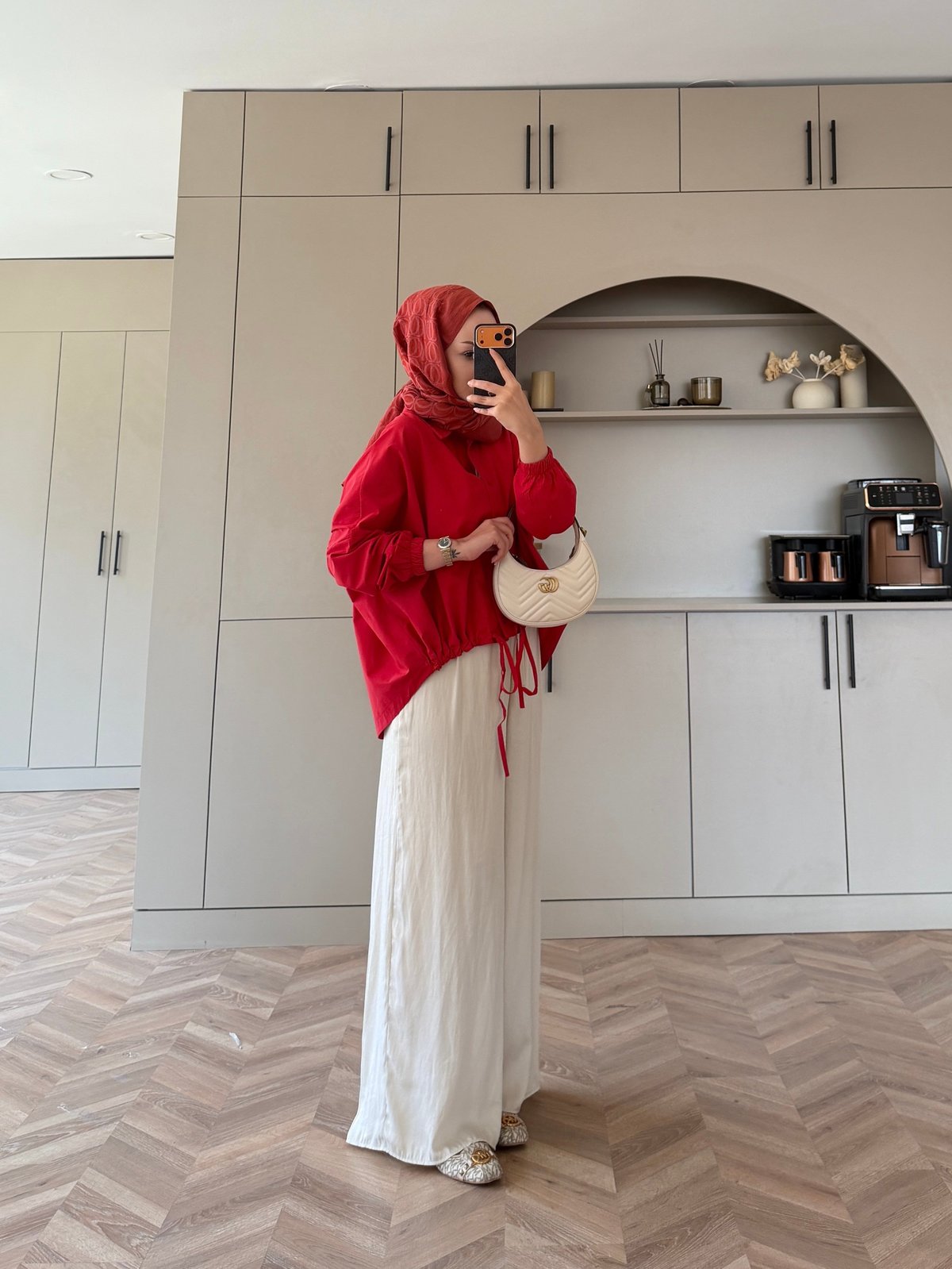 Mireya Bağlama Detaylı Gömlek Kırmızı (4530)