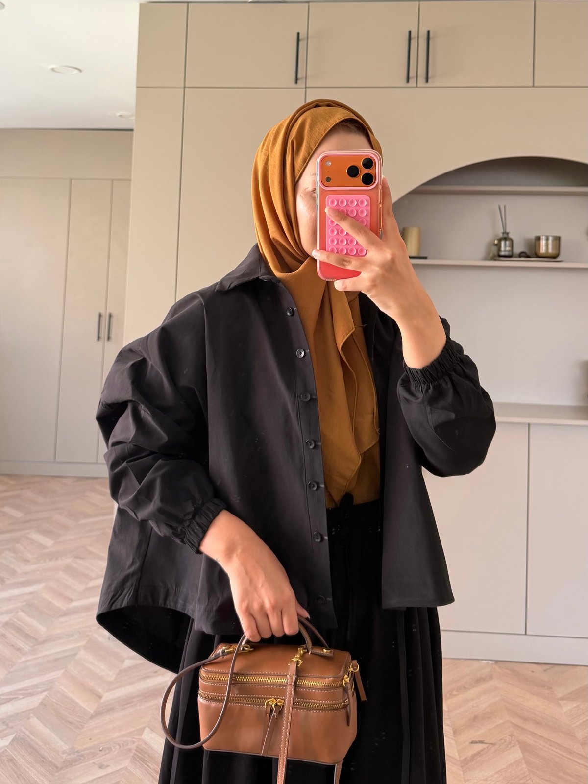 Oversize Büzgülü Gömlek Siyah (4530)