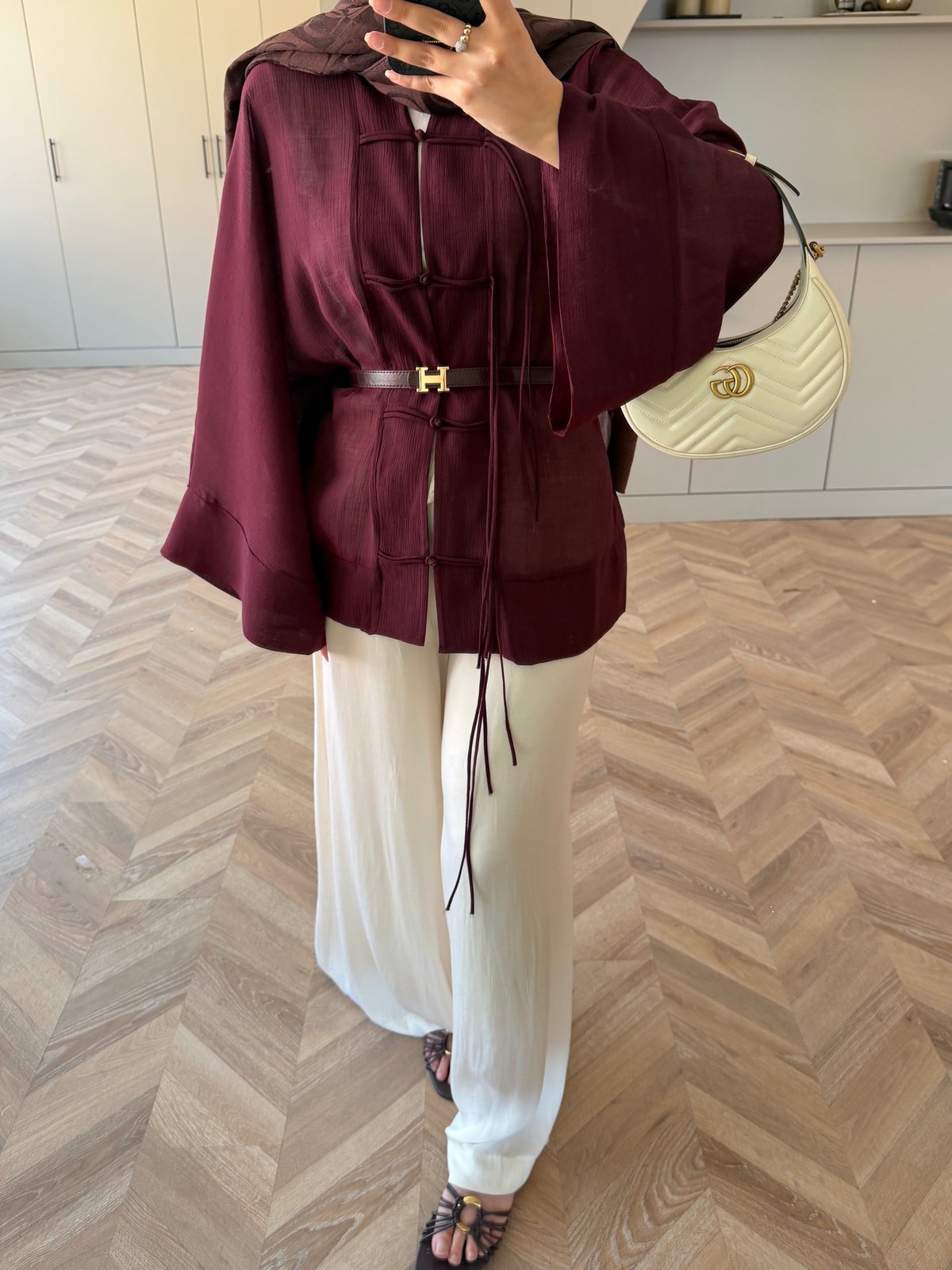 Peri Kimono Ceket Bordo (2366)