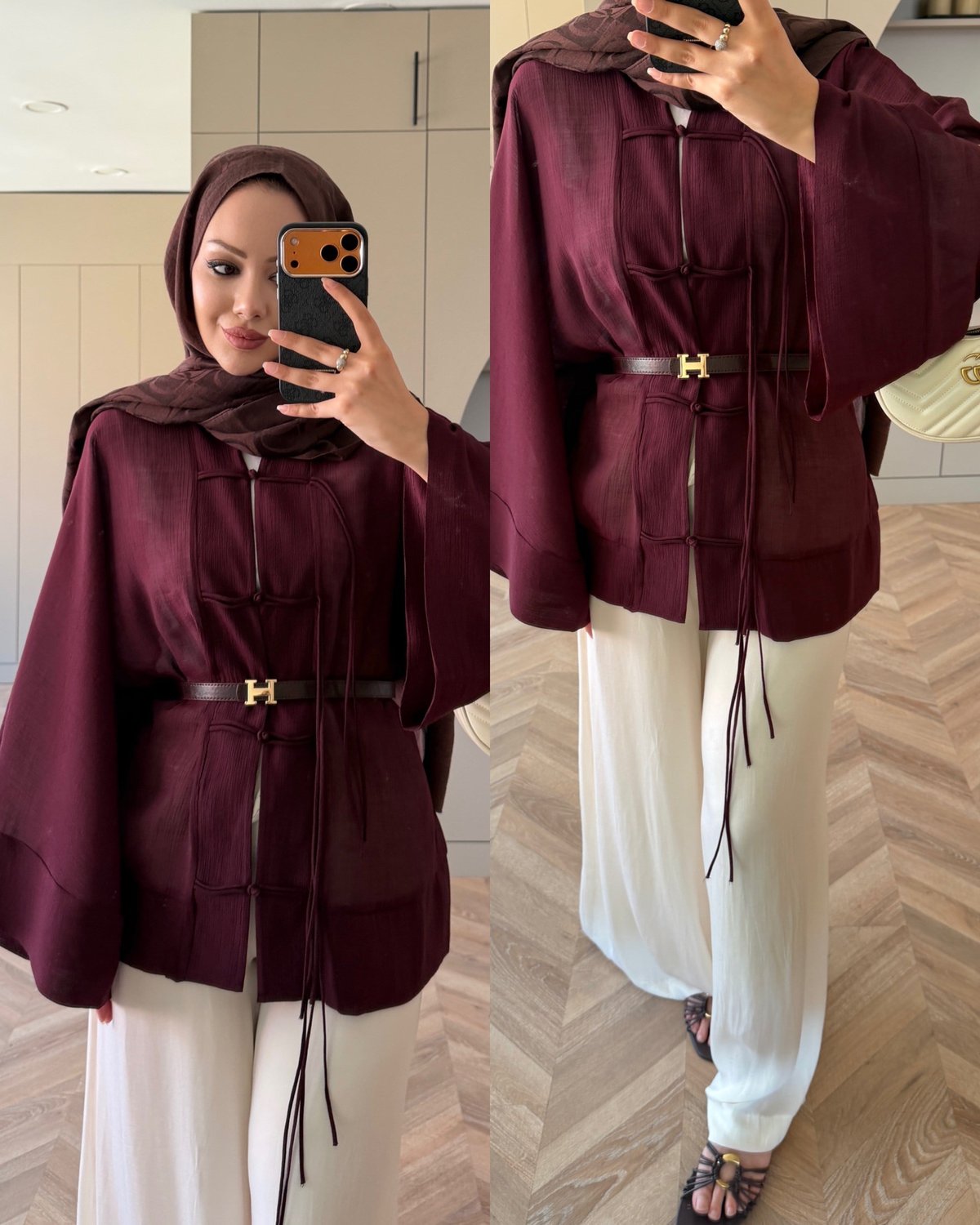 Peri Kimono Ceket Bordo (2366)