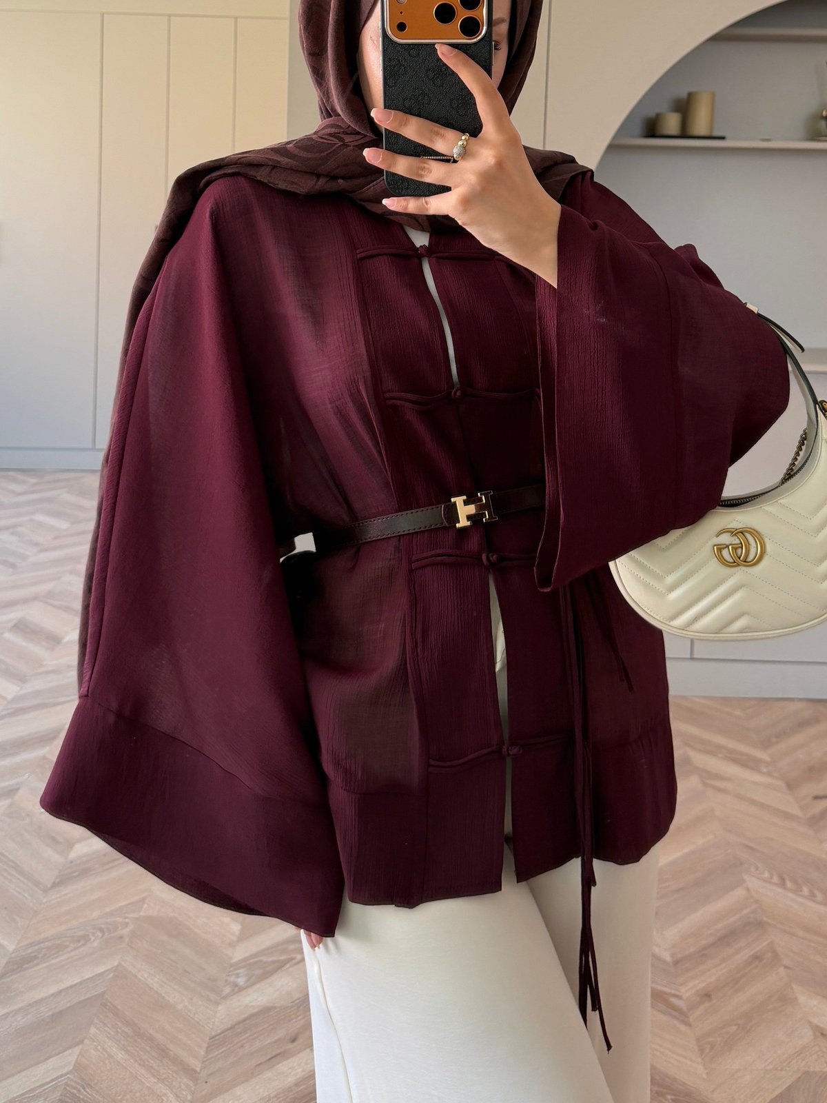Peri Kimono Ceket Bordo (2366)
