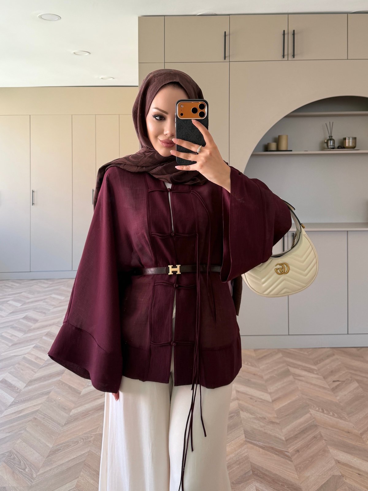Peri Kimono Ceket Bordo (2366)
