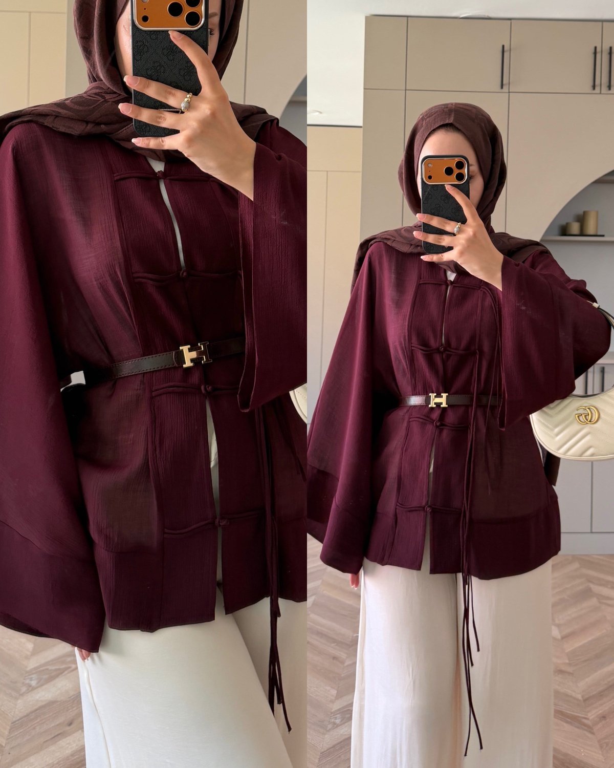 Peri Kimono Ceket Bordo (2366)