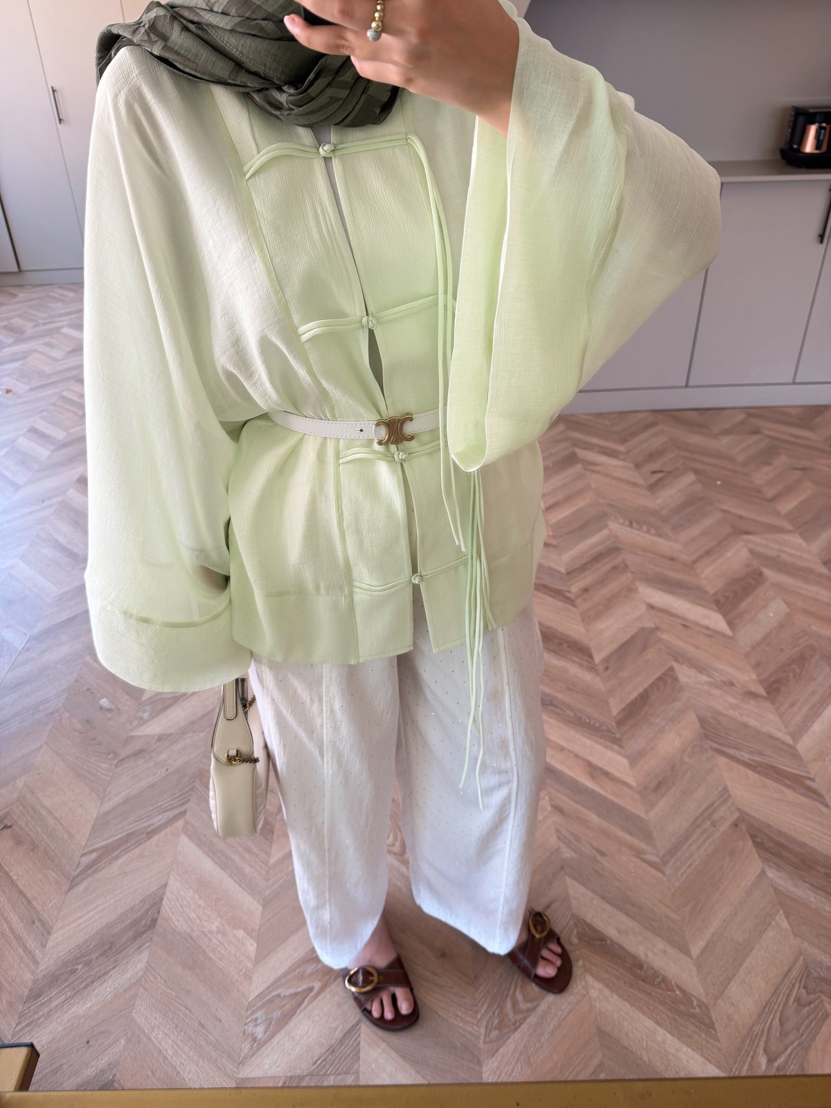 Peri Kimono Ceket Çağla Yeşili (2366)