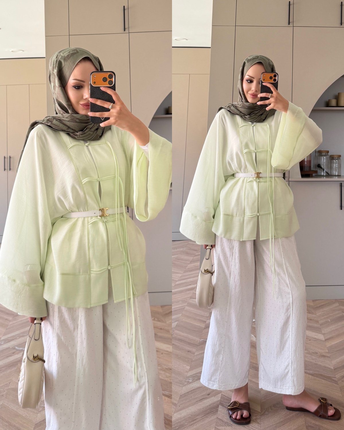 Peri Kimono Ceket Çağla Yeşili (2366)