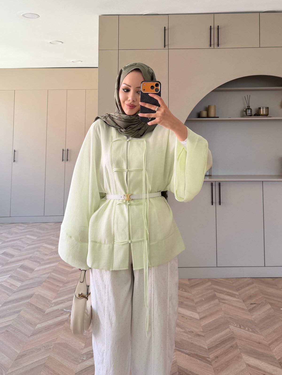 Peri Kimono Ceket Çağla Yeşili (2366)