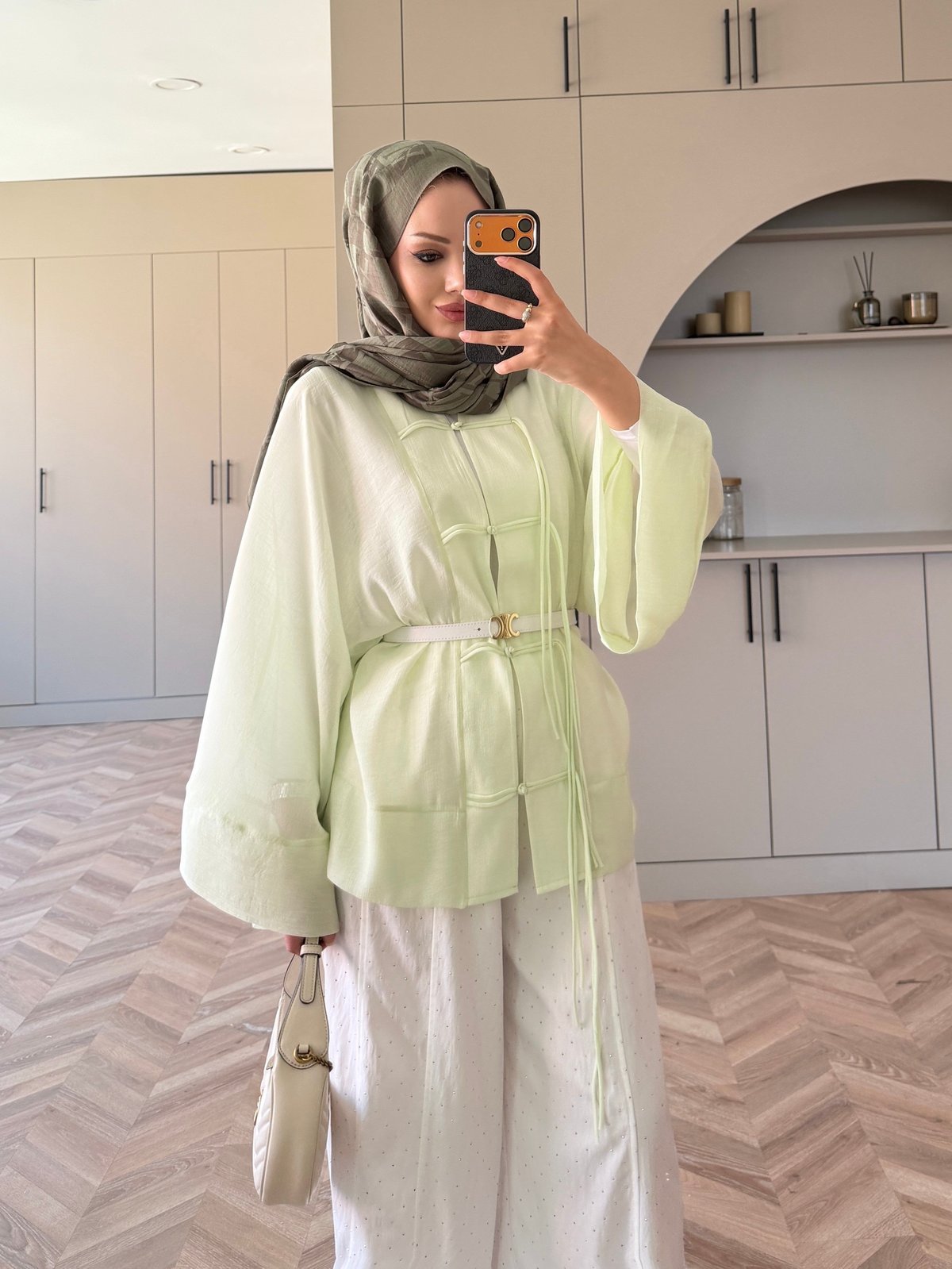 Peri Kimono Ceket Çağla Yeşili (2366)